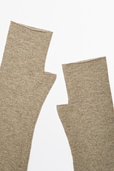 Wool and cashmere knit mittens — Washed 3