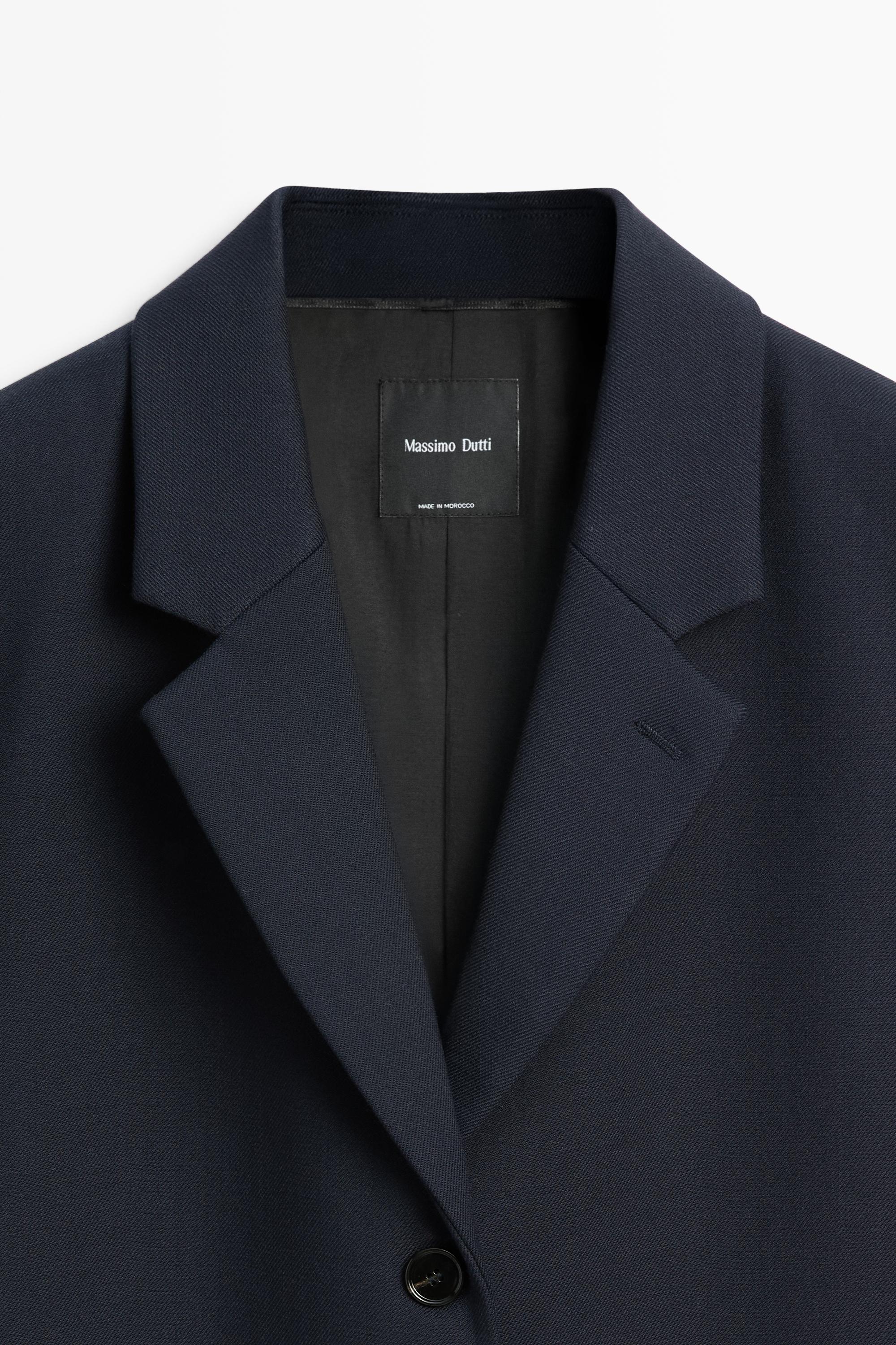 Wool blend coat — NAVY BLUE