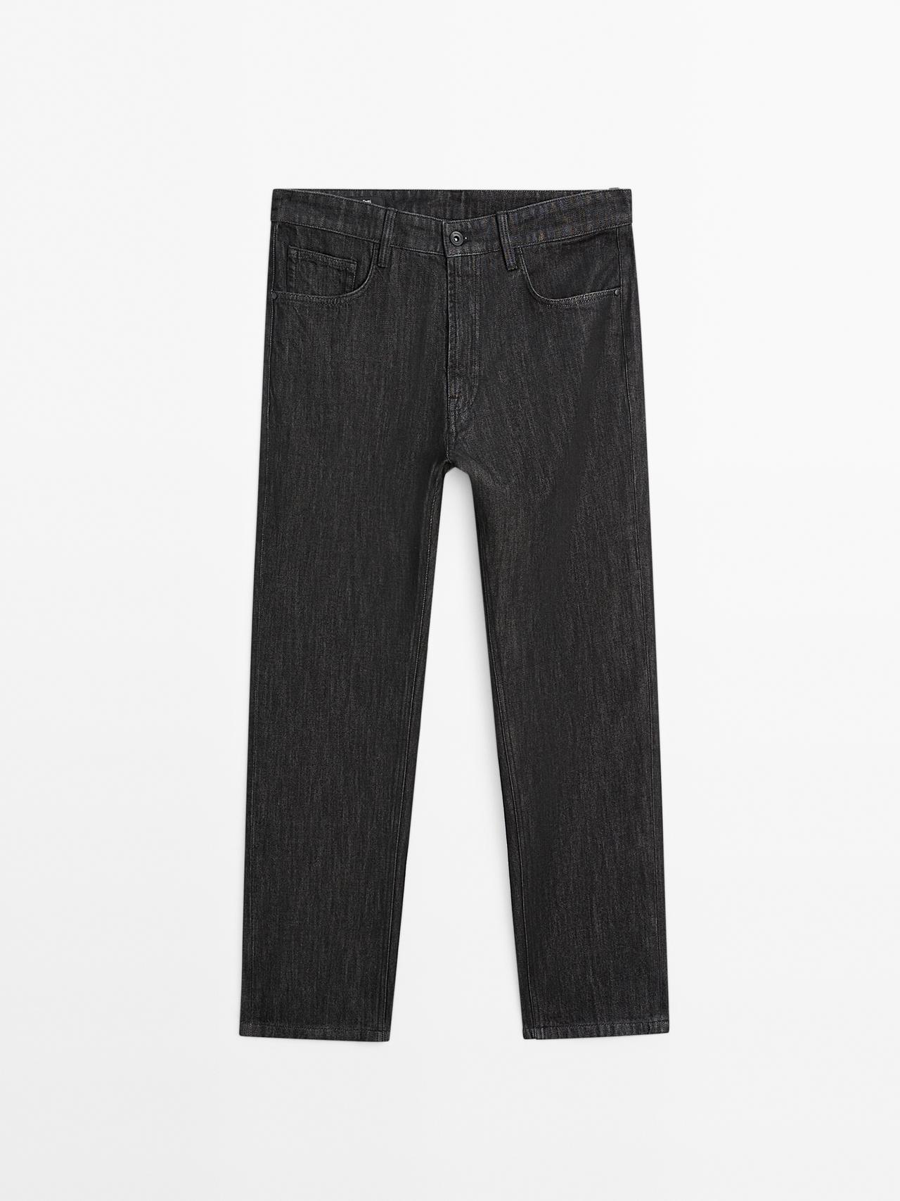 Massimo Dutti - Herre - Tapered Fit Jeans - Sort - 32