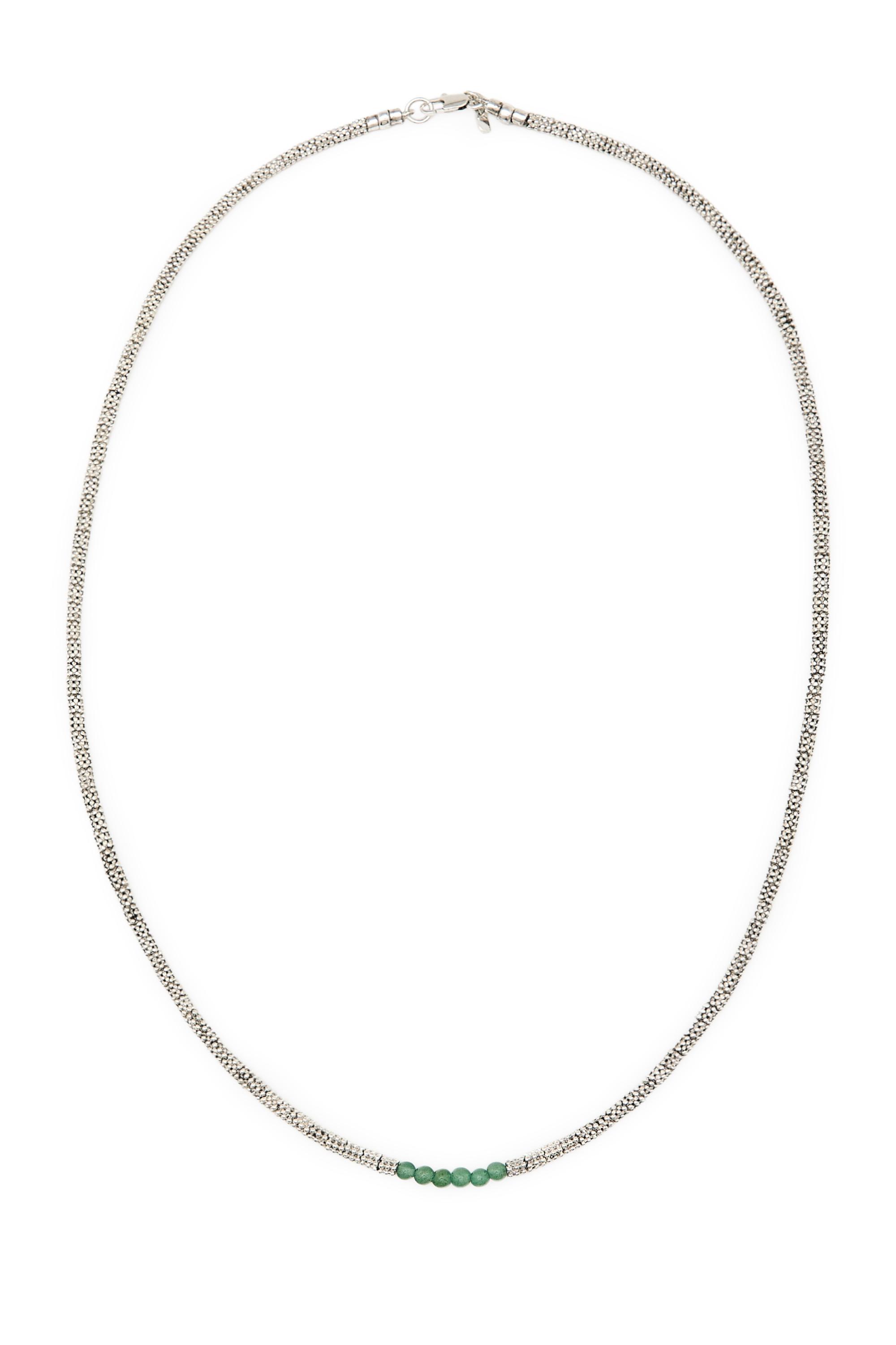 Mixed bead detail necklace — GREEN