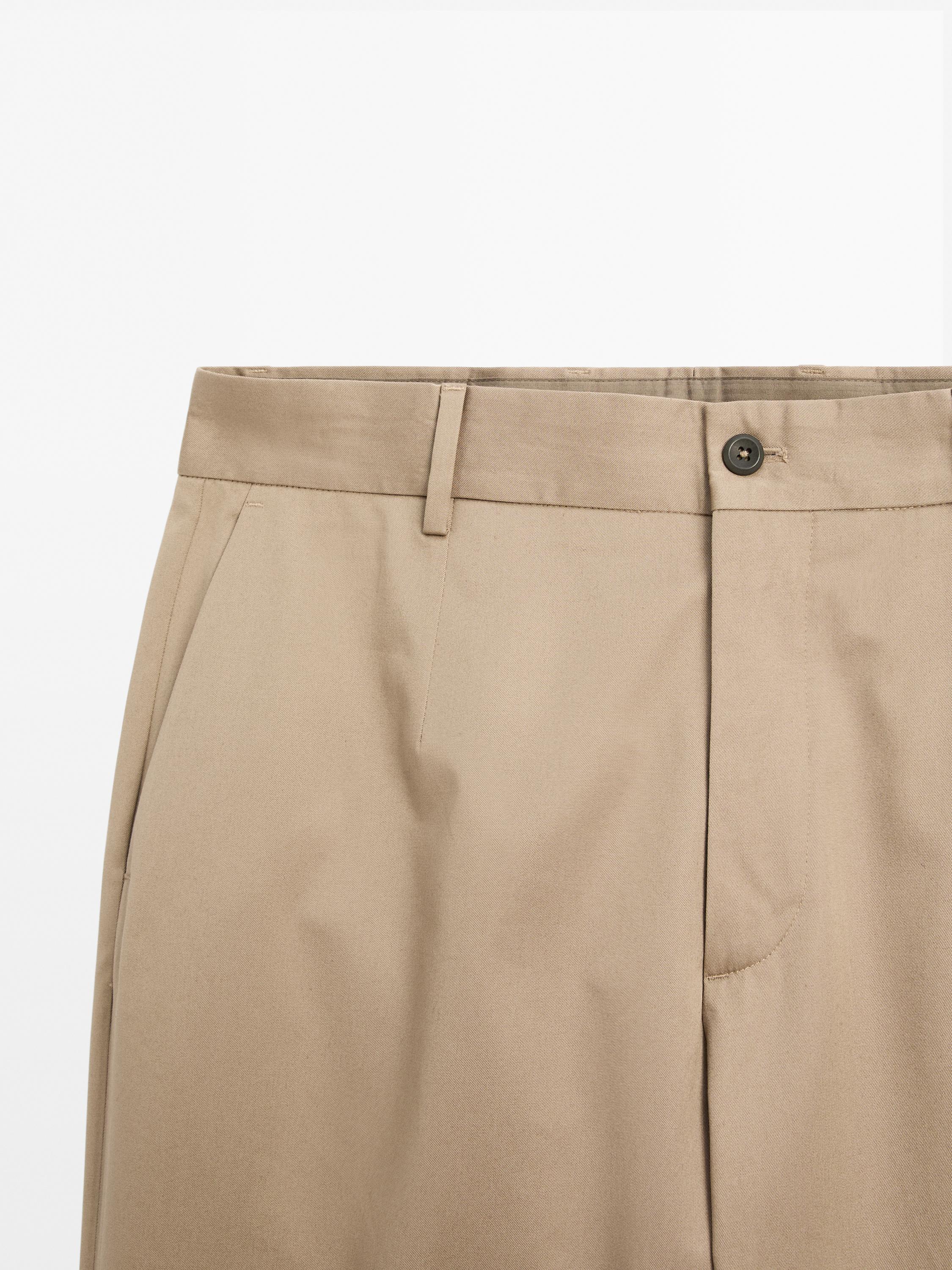 Pantalon relaxed fit en serge 100 % coton
