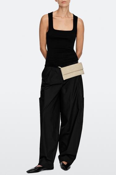Suede crossbody bag — Ecru 3