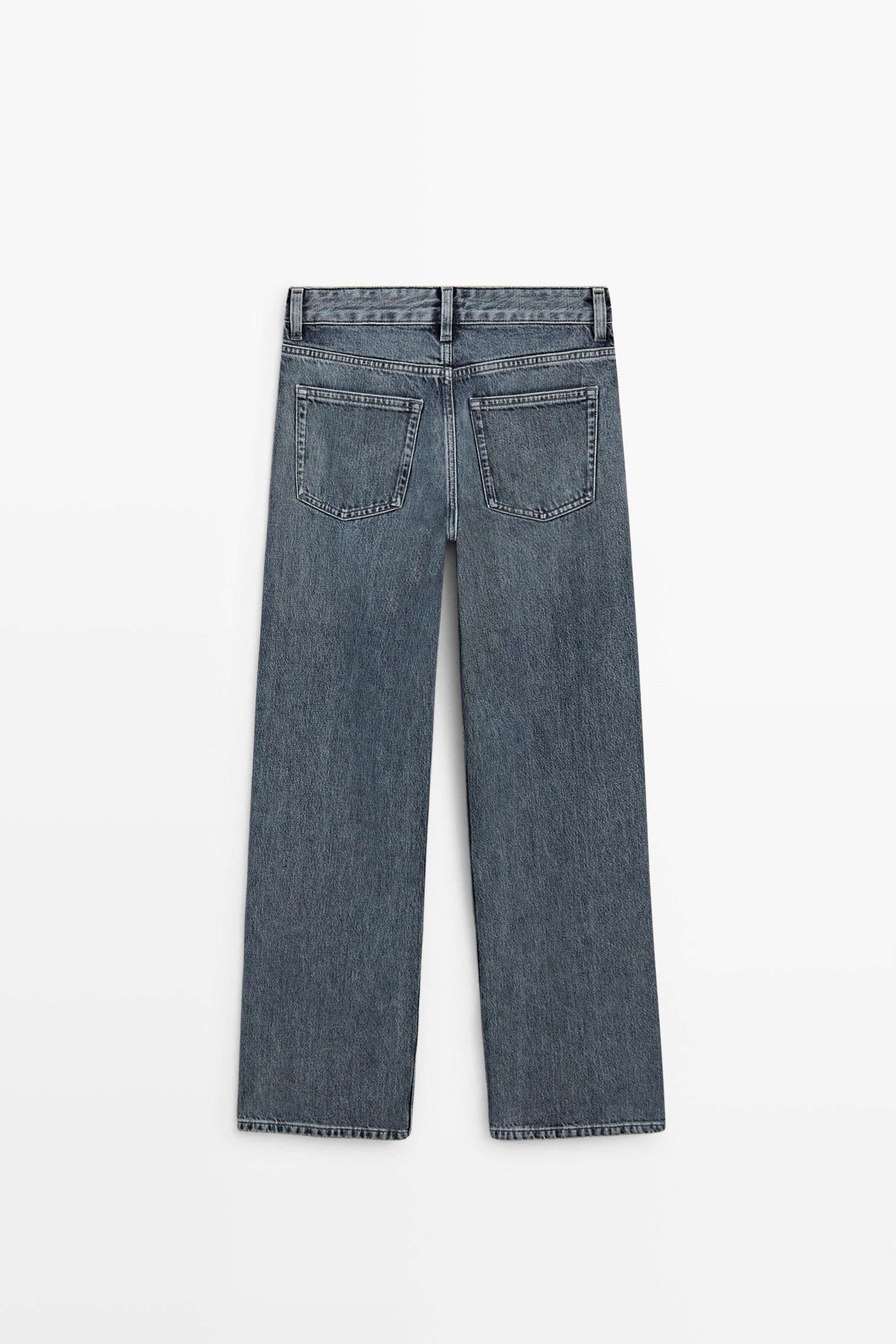 Mid-waist wide-leg jeans — MEDIUM BLUE