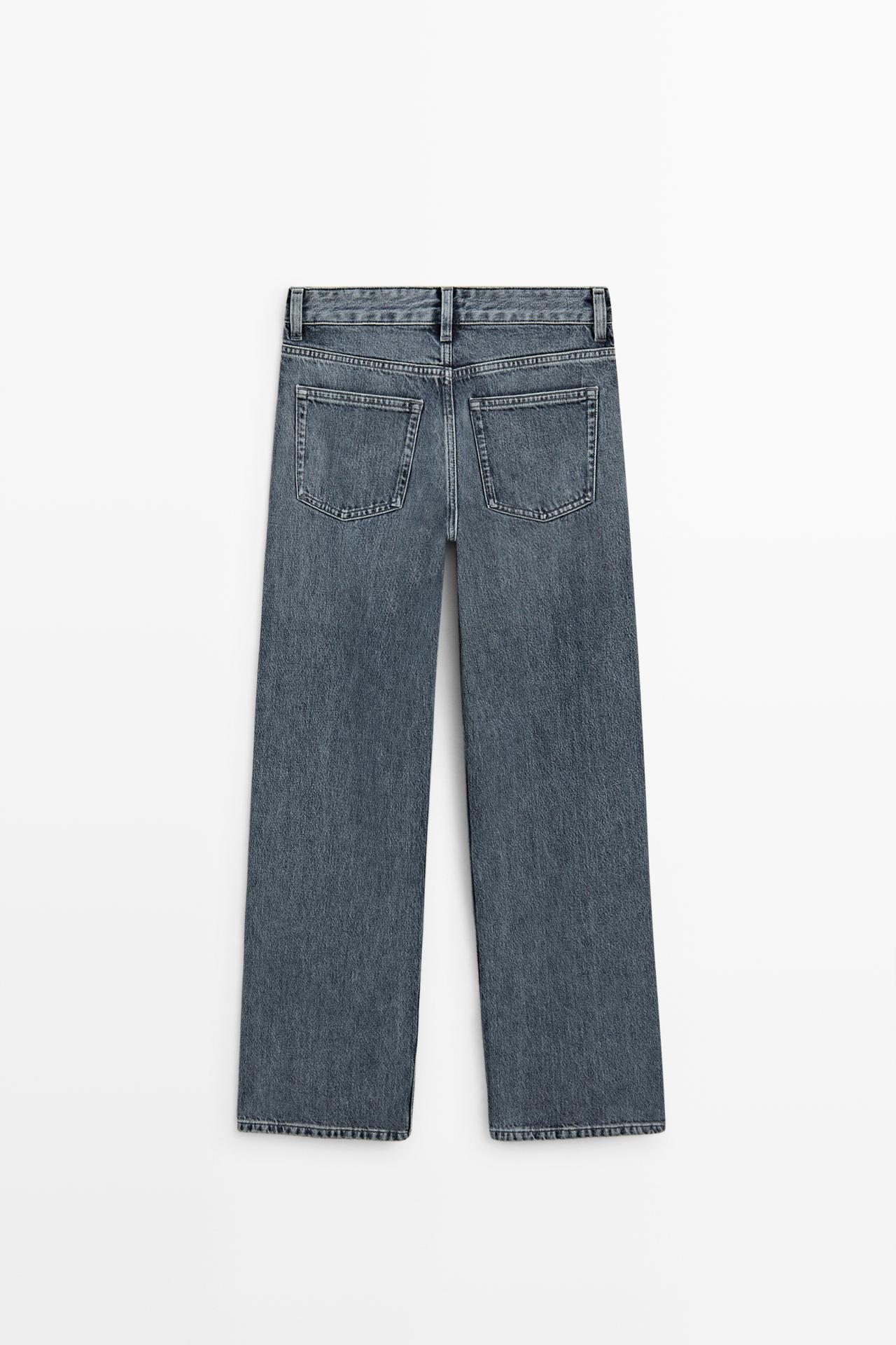 Wide-leg mid-waist jeans — MEDIUM BLUE