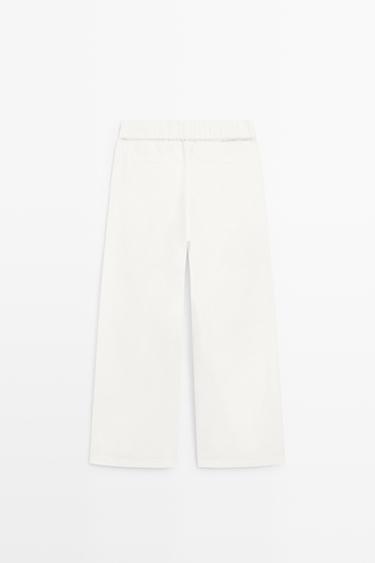 100% cotton elasticated pants - STUDIO — Off white 4
