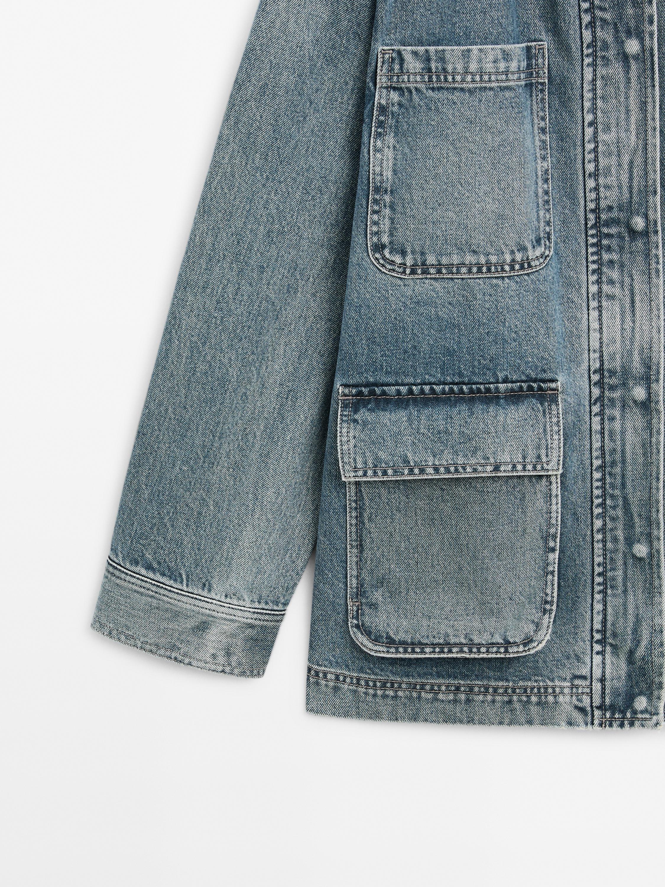 Chaqueta denim bolsillos