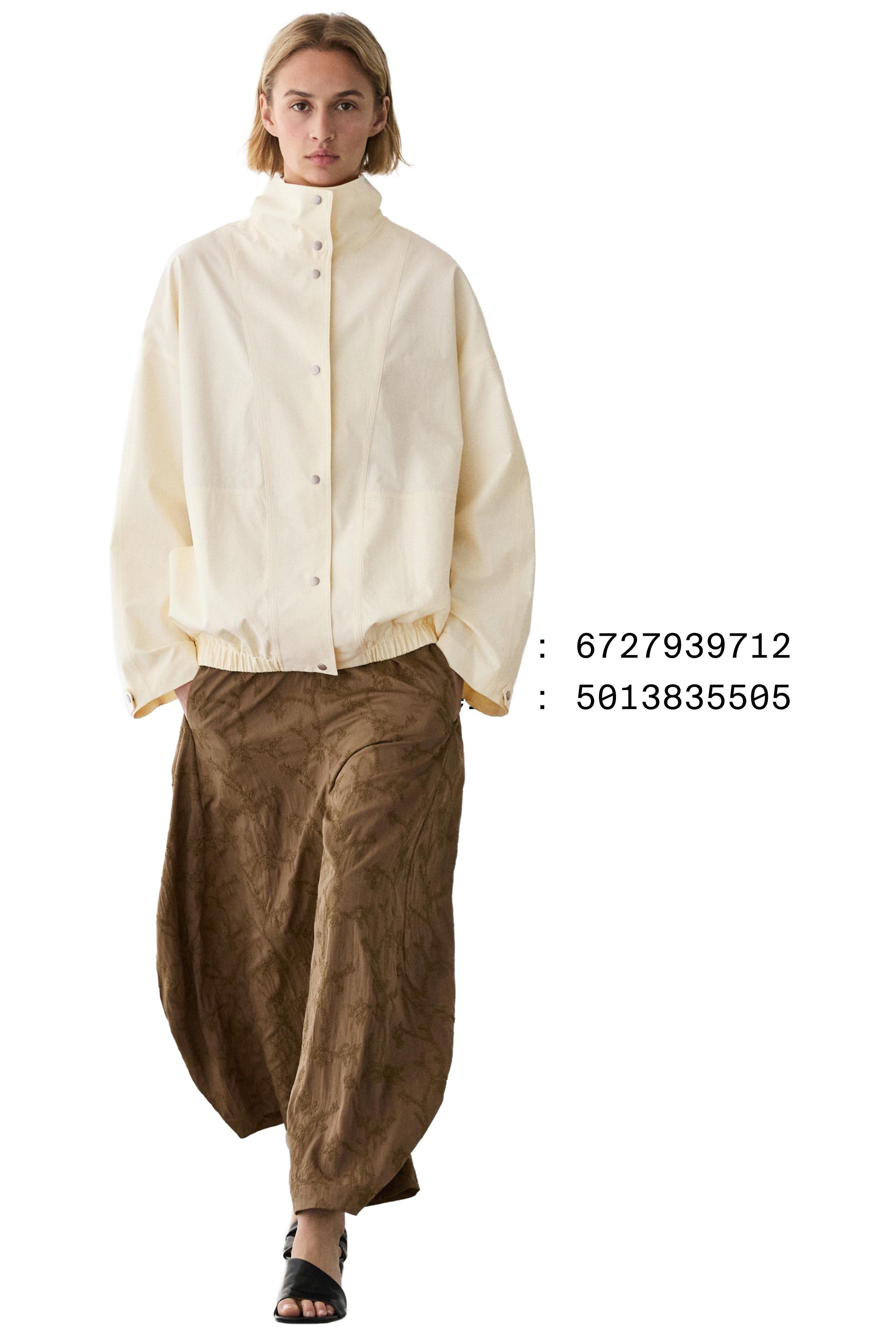 Trousers with embroidered detail and elastic waistband — KHAKI