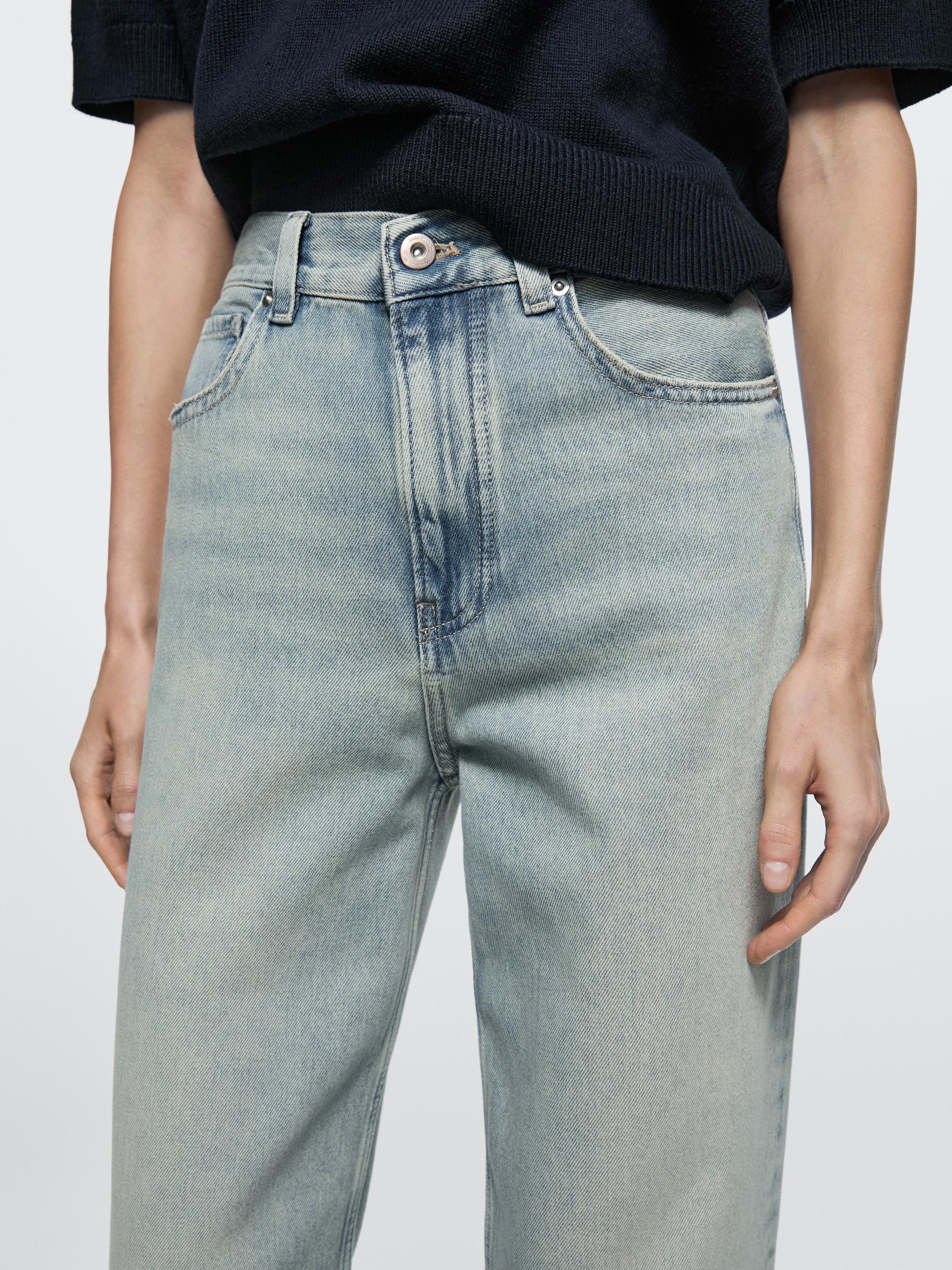 High-waist wide-leg jeans — BLUE