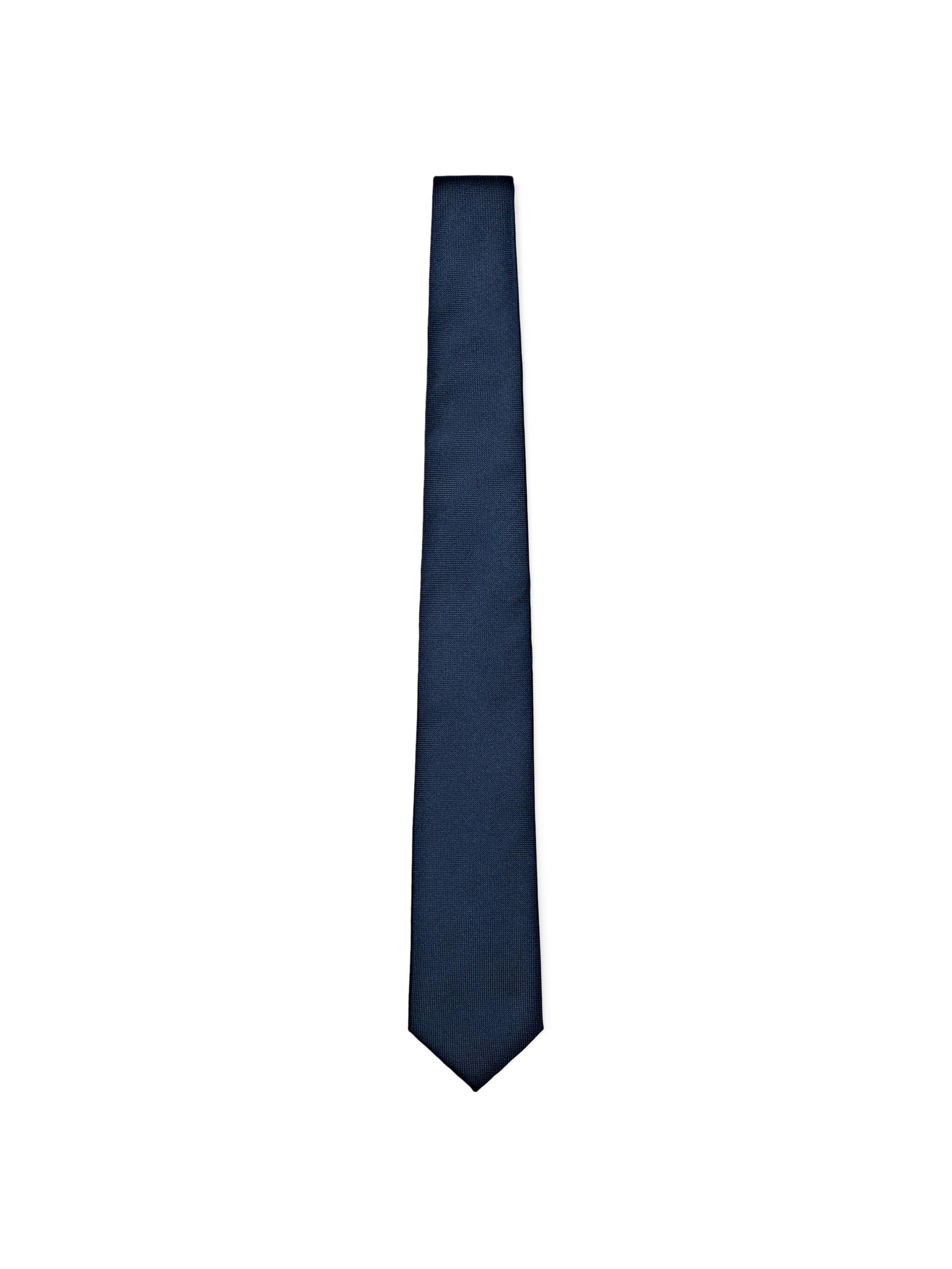 100% silk textured tie — NAVY BLUE