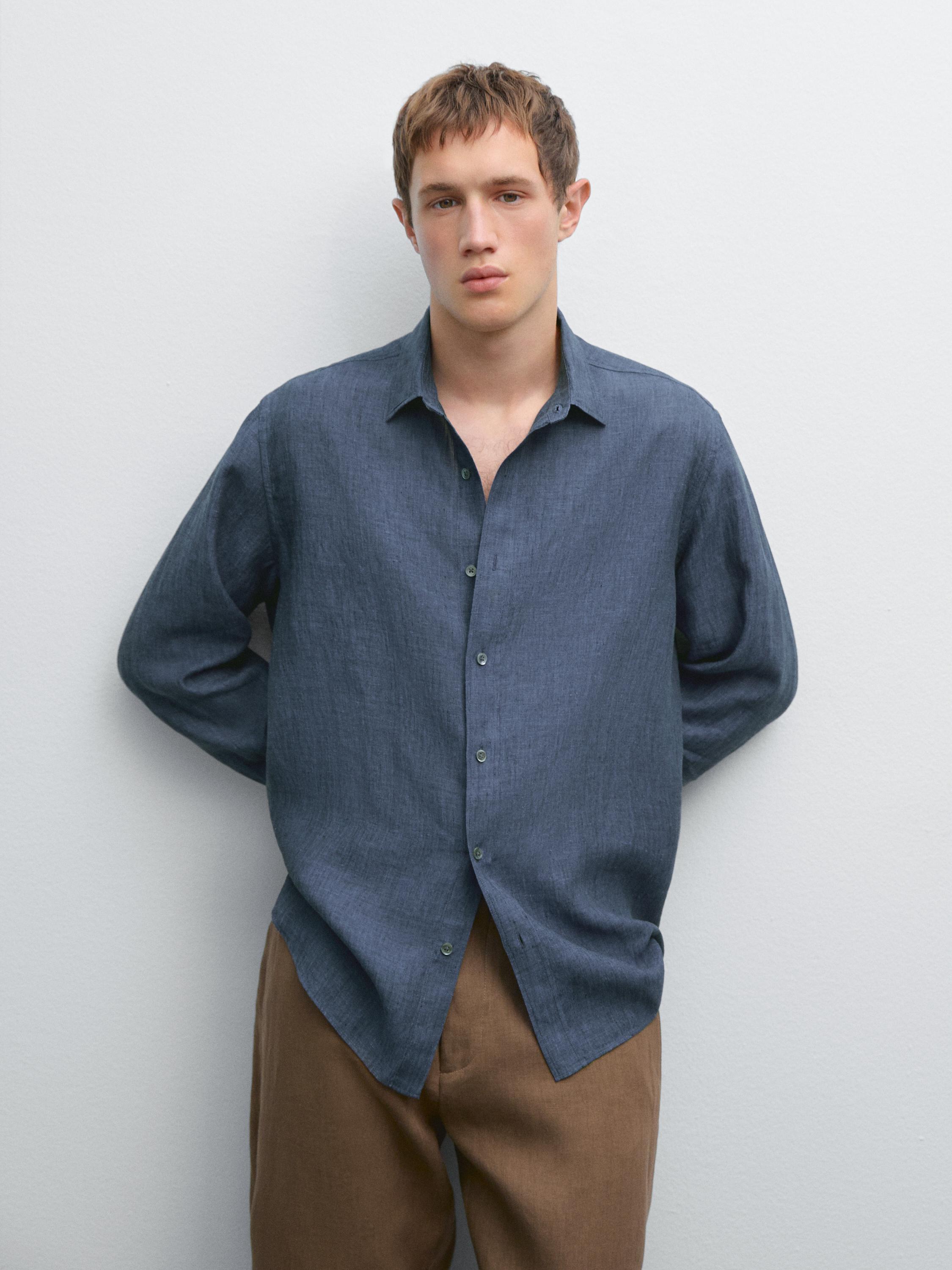 100% linen regular fit shirt