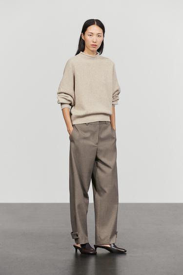 100% wool oversize knit sweater — STONE 8