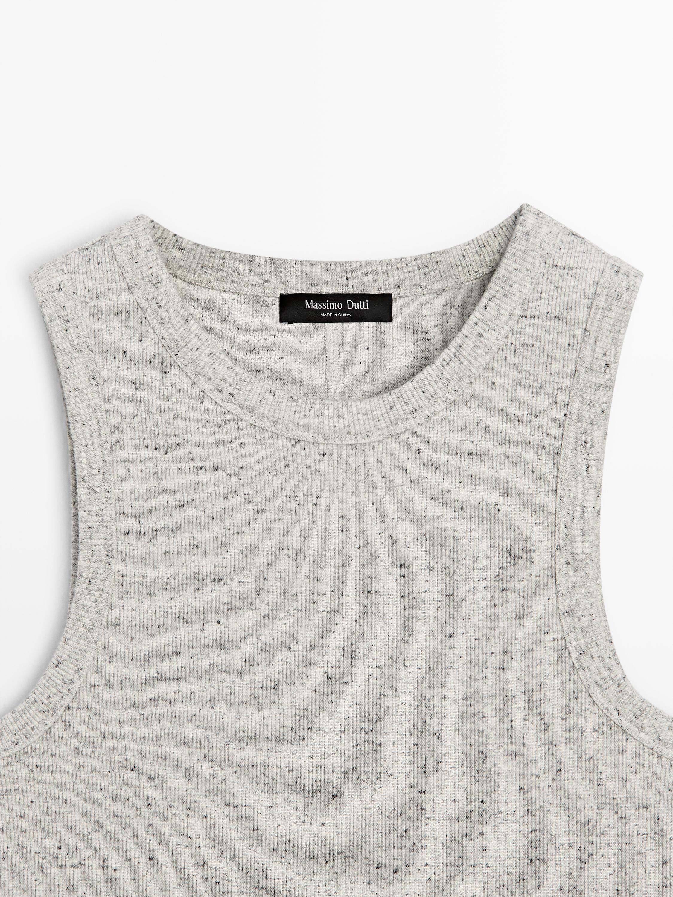 Pamuk karışımlı kolsuz tişört