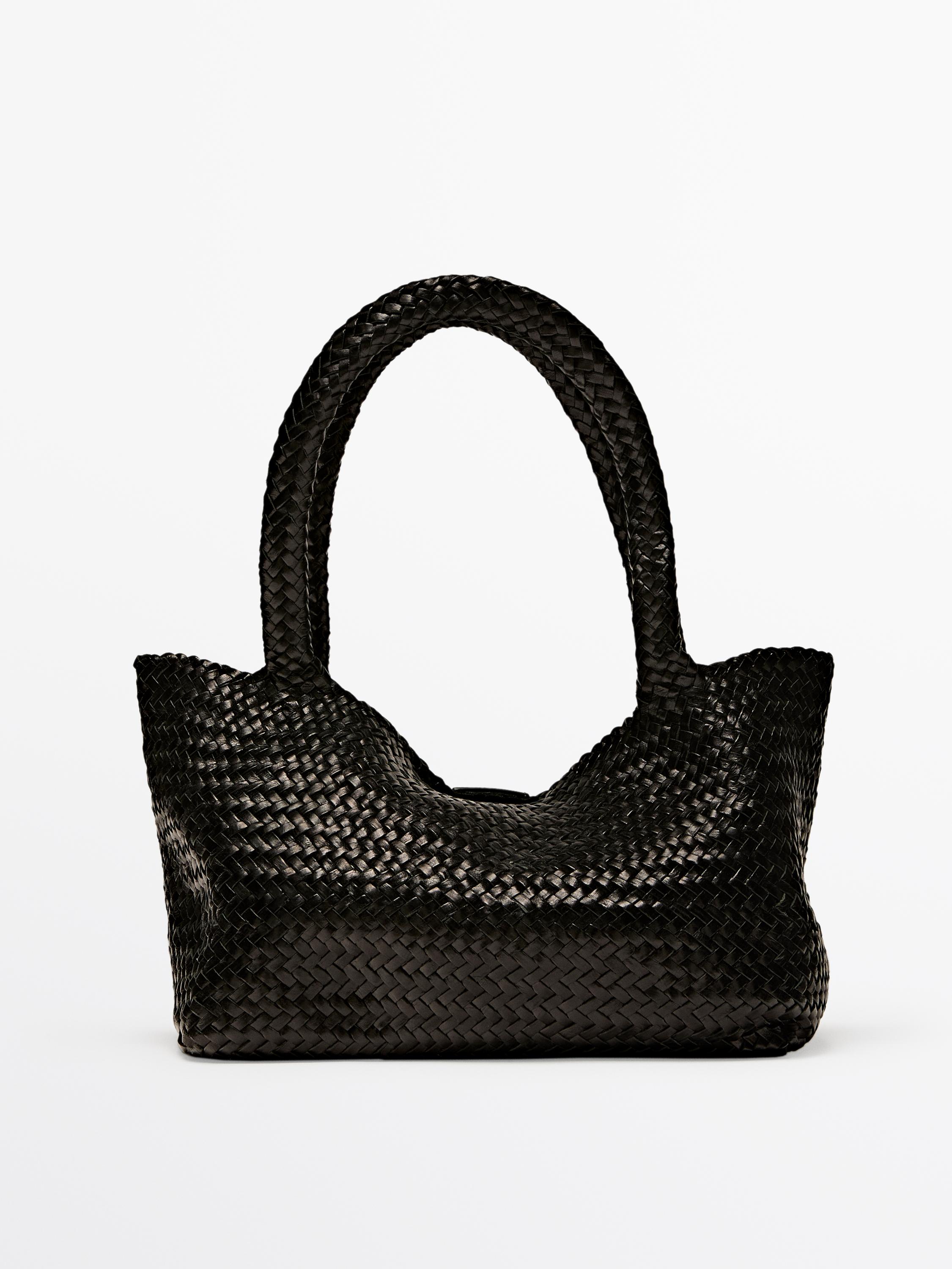 Medium braided nappa leather tote bag