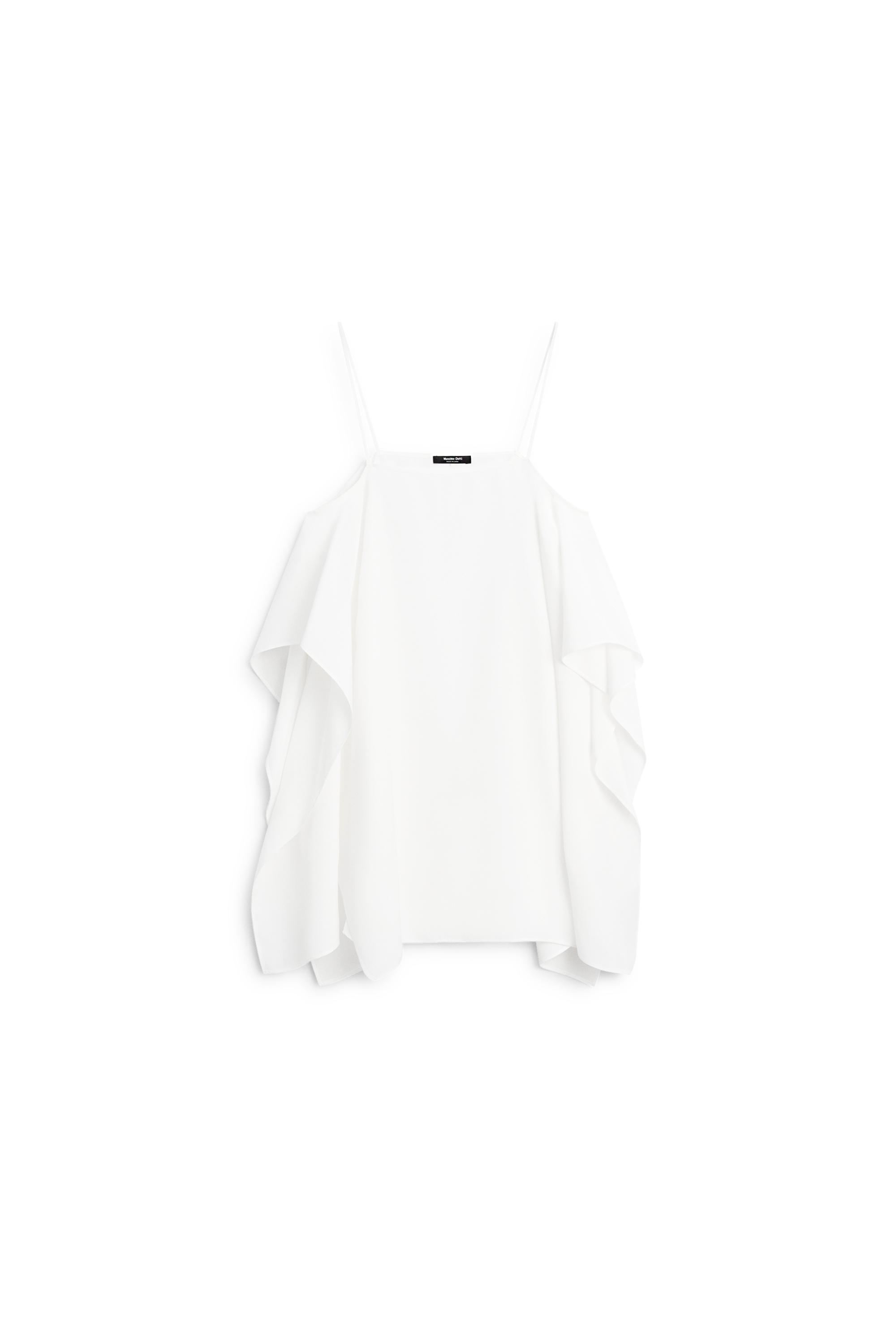 Flowing spaghetti strap top — WHITE
