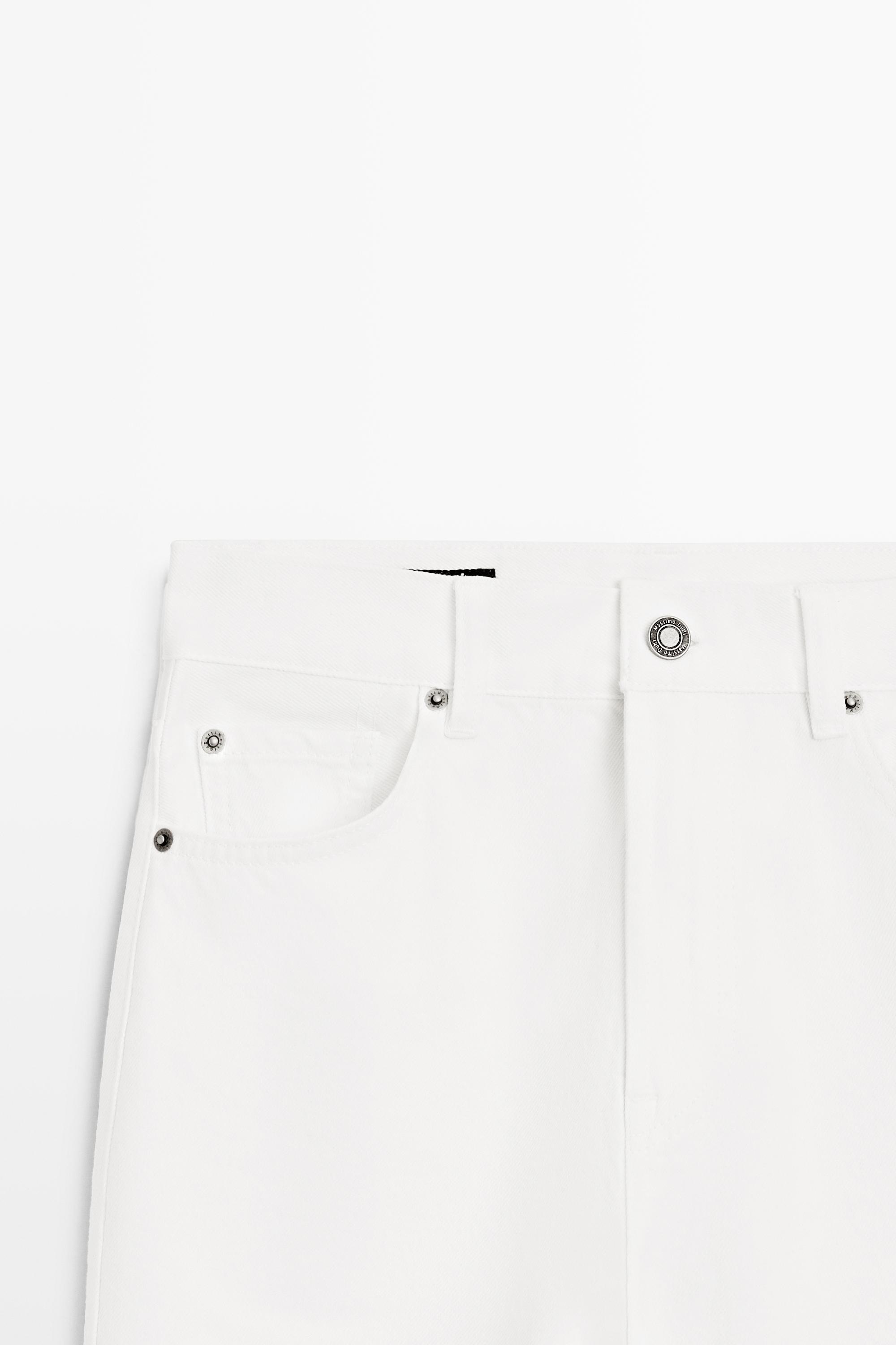 Straight-leg high-waist jeans — Off white