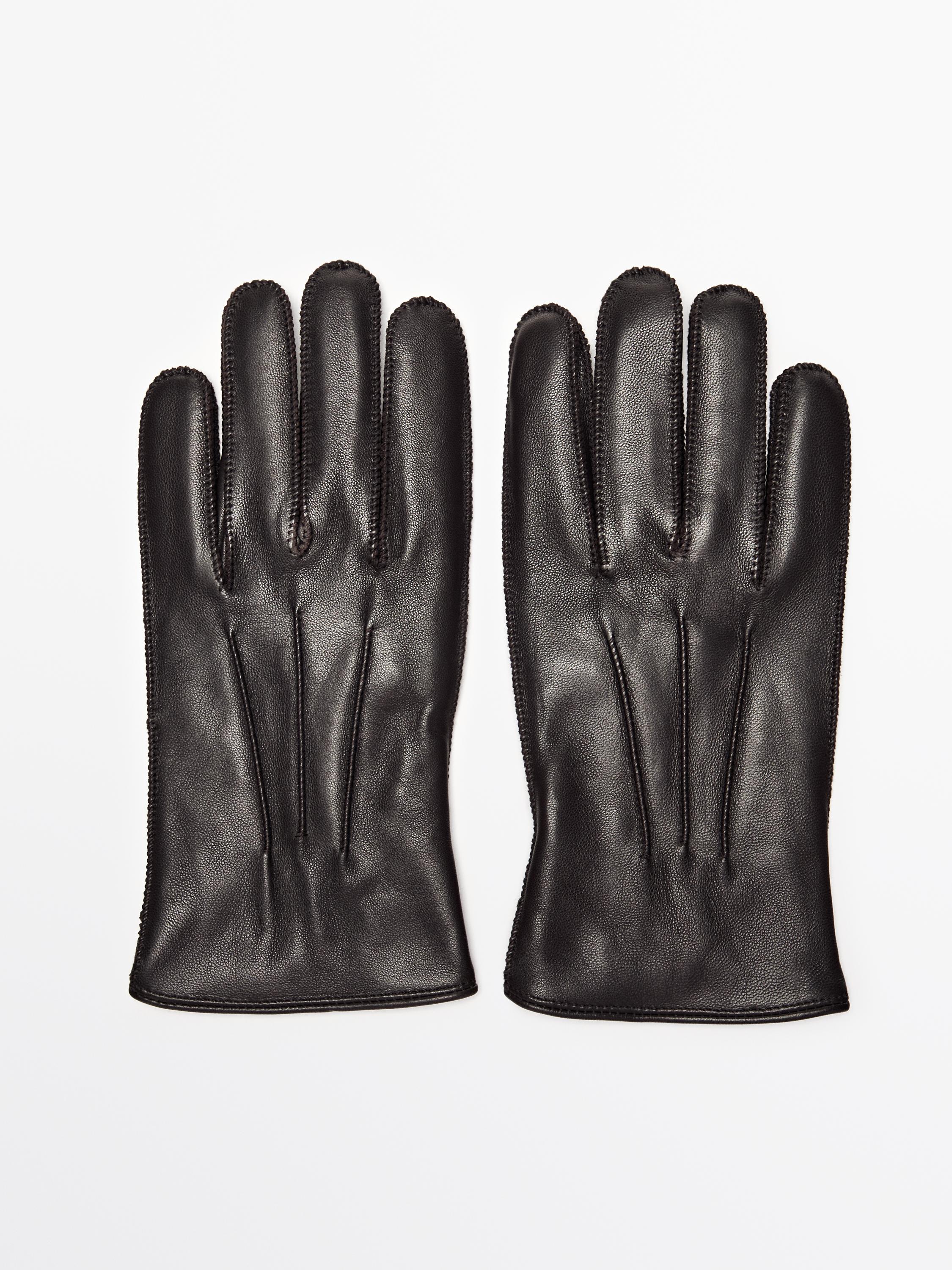Leather gloves with nappa finish