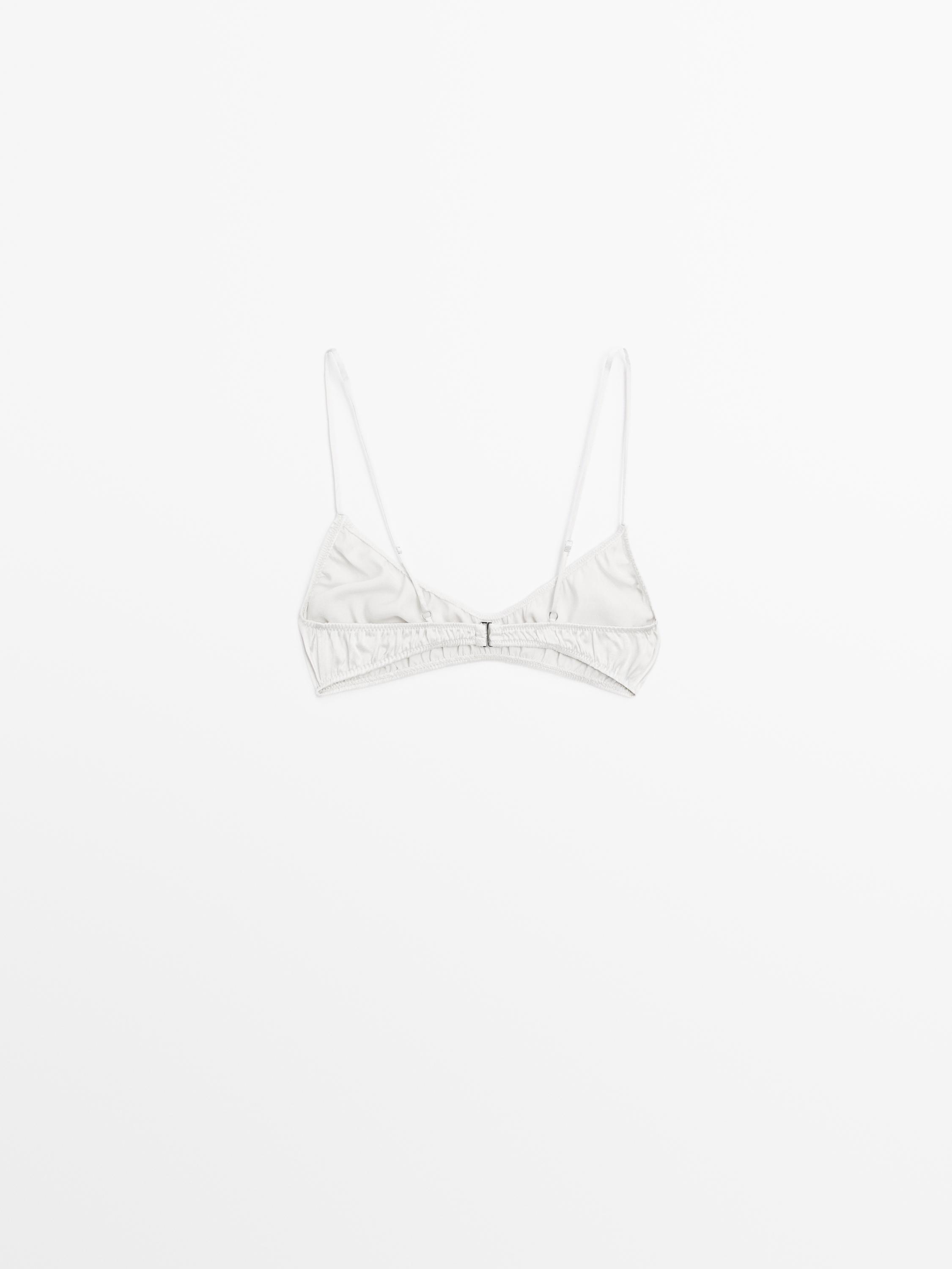 Silk blend gathered bra - Studio