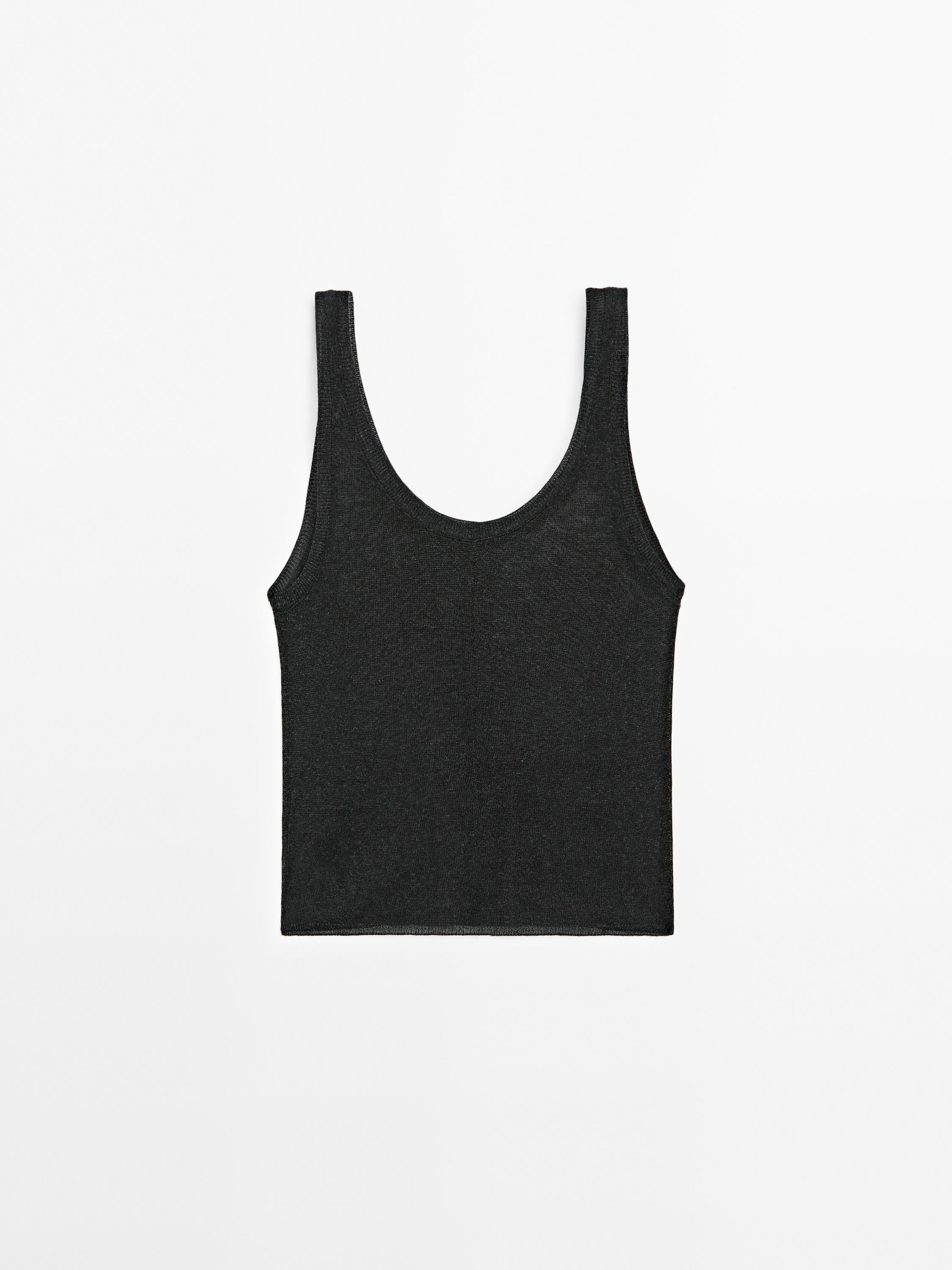 Strappy fine knit top
