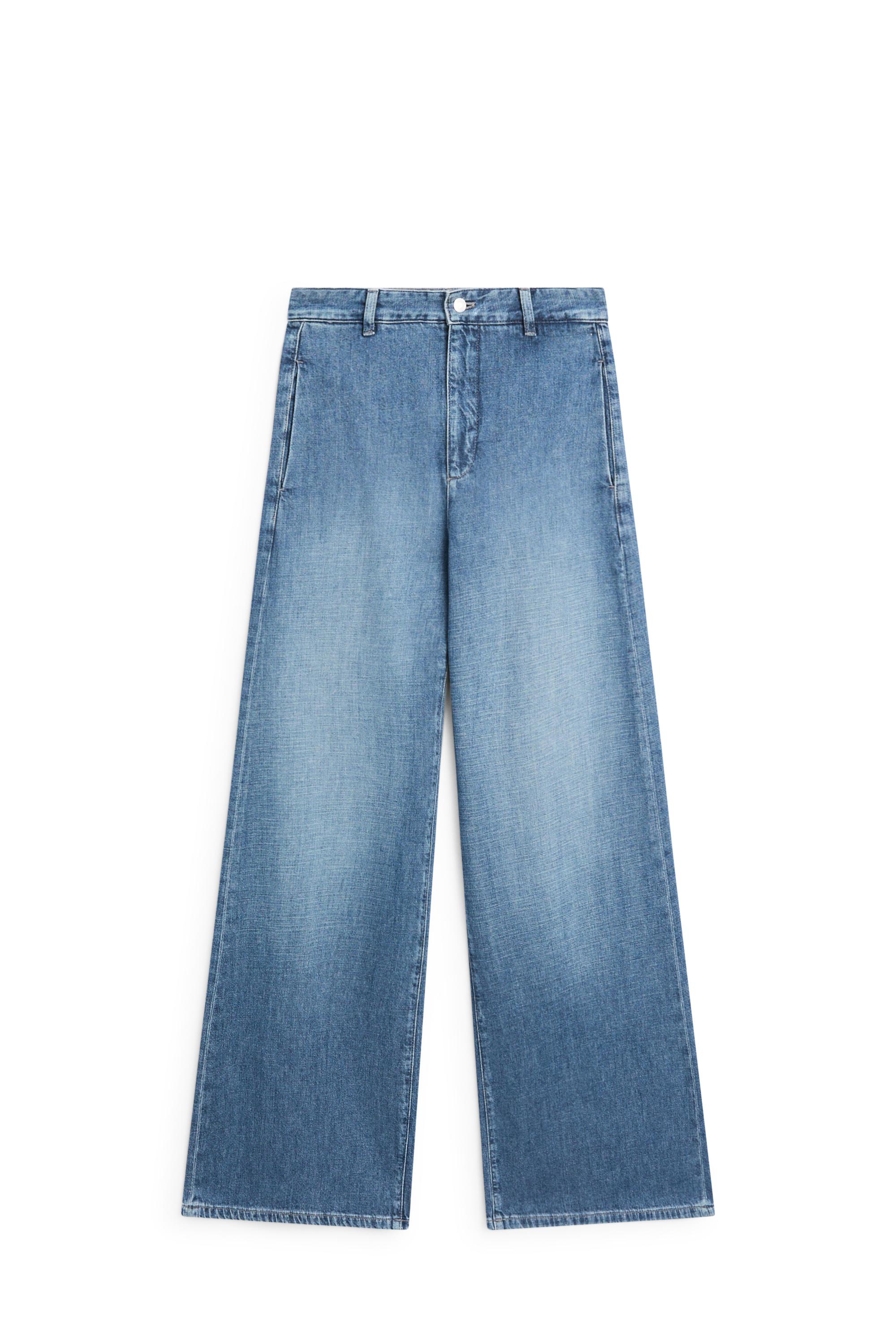 High-waist wide-leg jeans — Light Blue