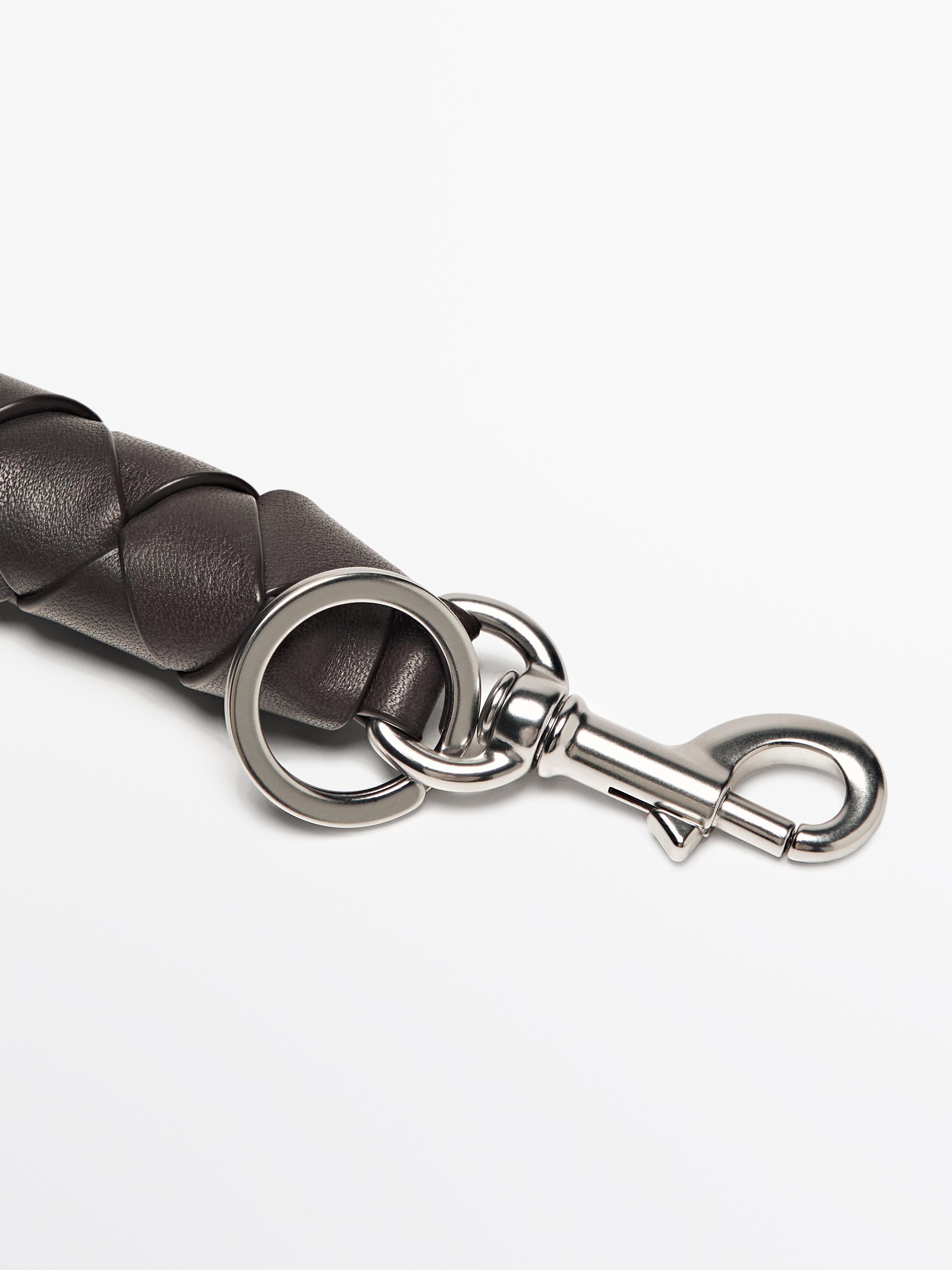 Braided nappa leather keyring