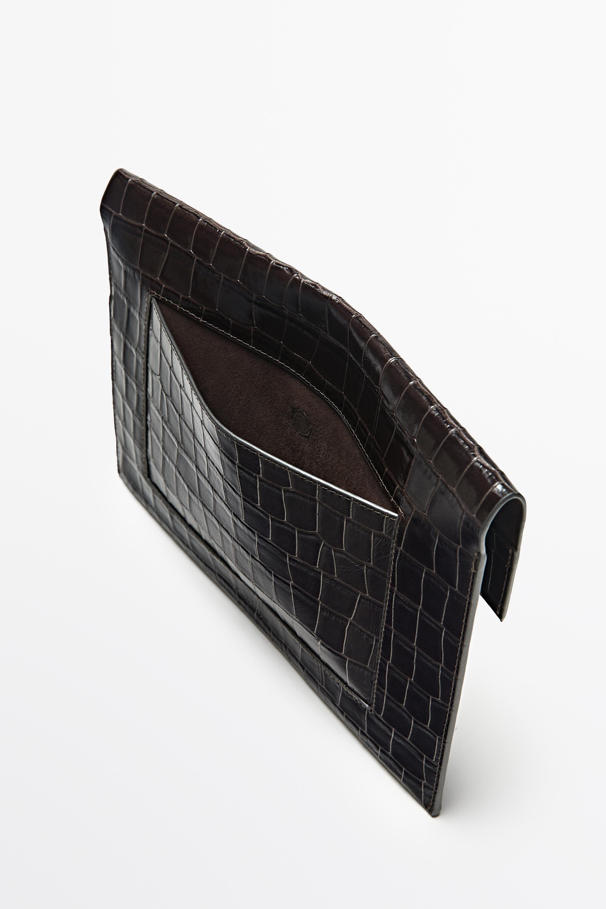 Textured leather iPad case — BROWN