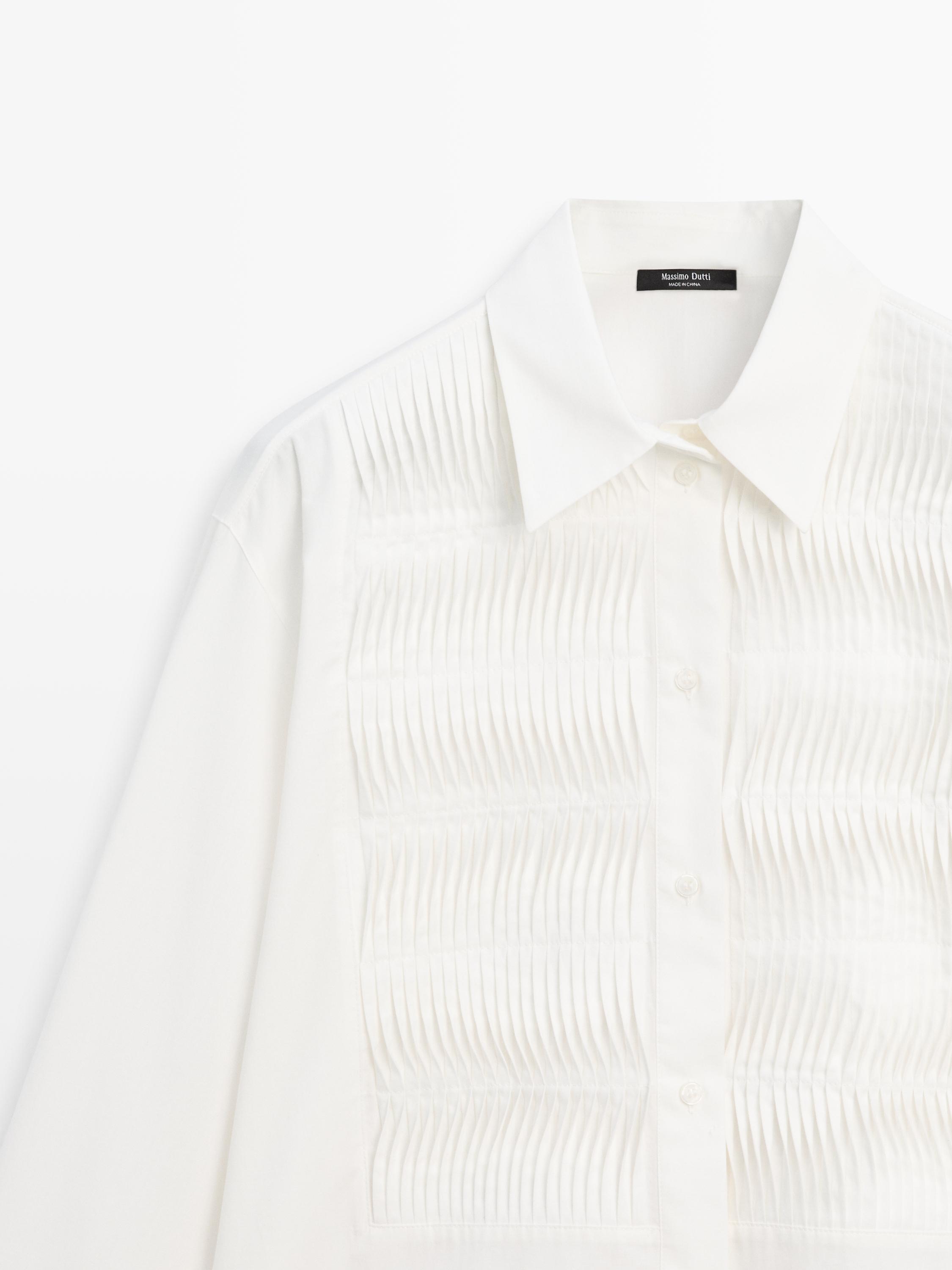 Camisa detalle pechera 100% algodón