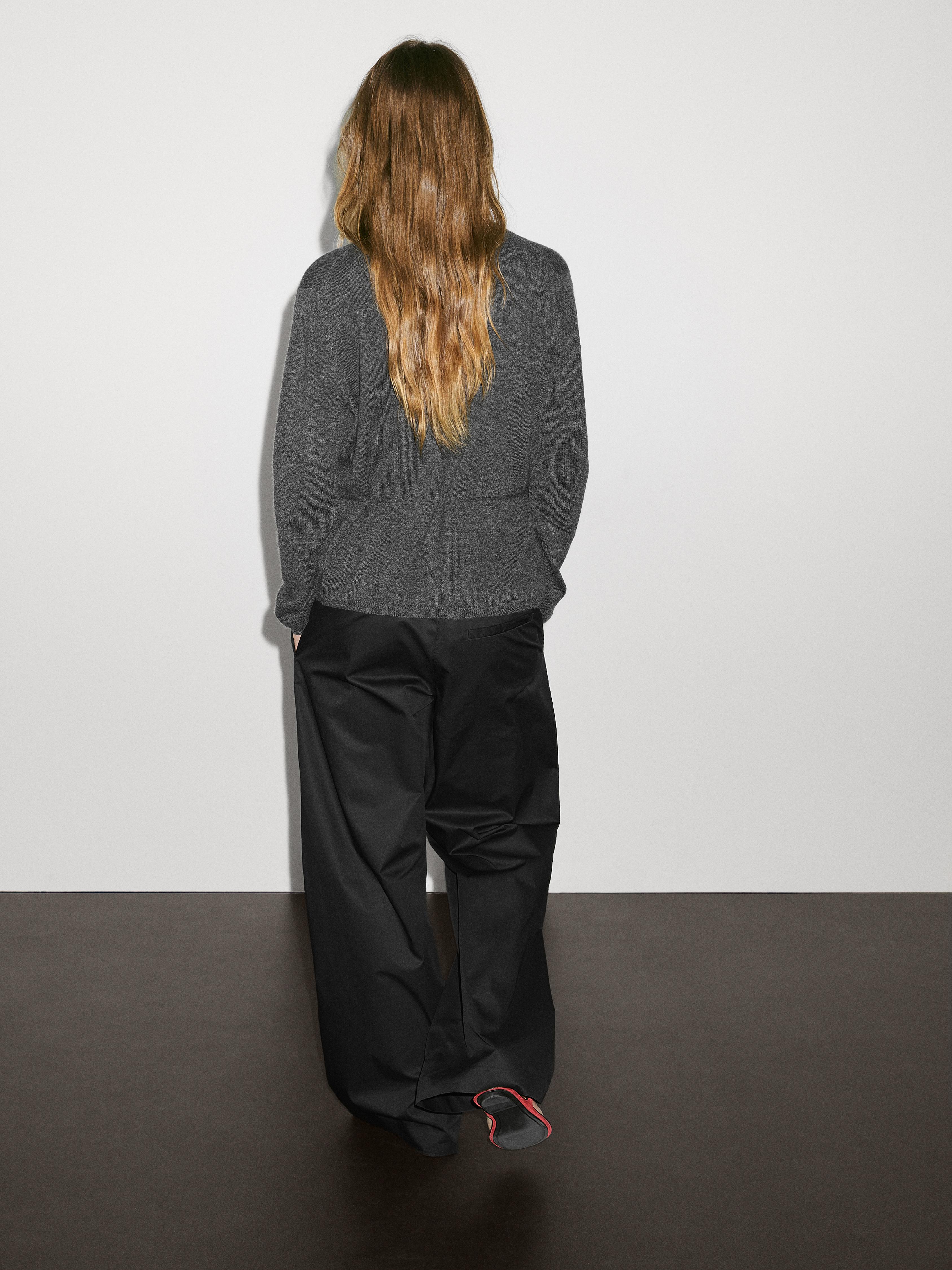 100% cashmere roll neck cardigan