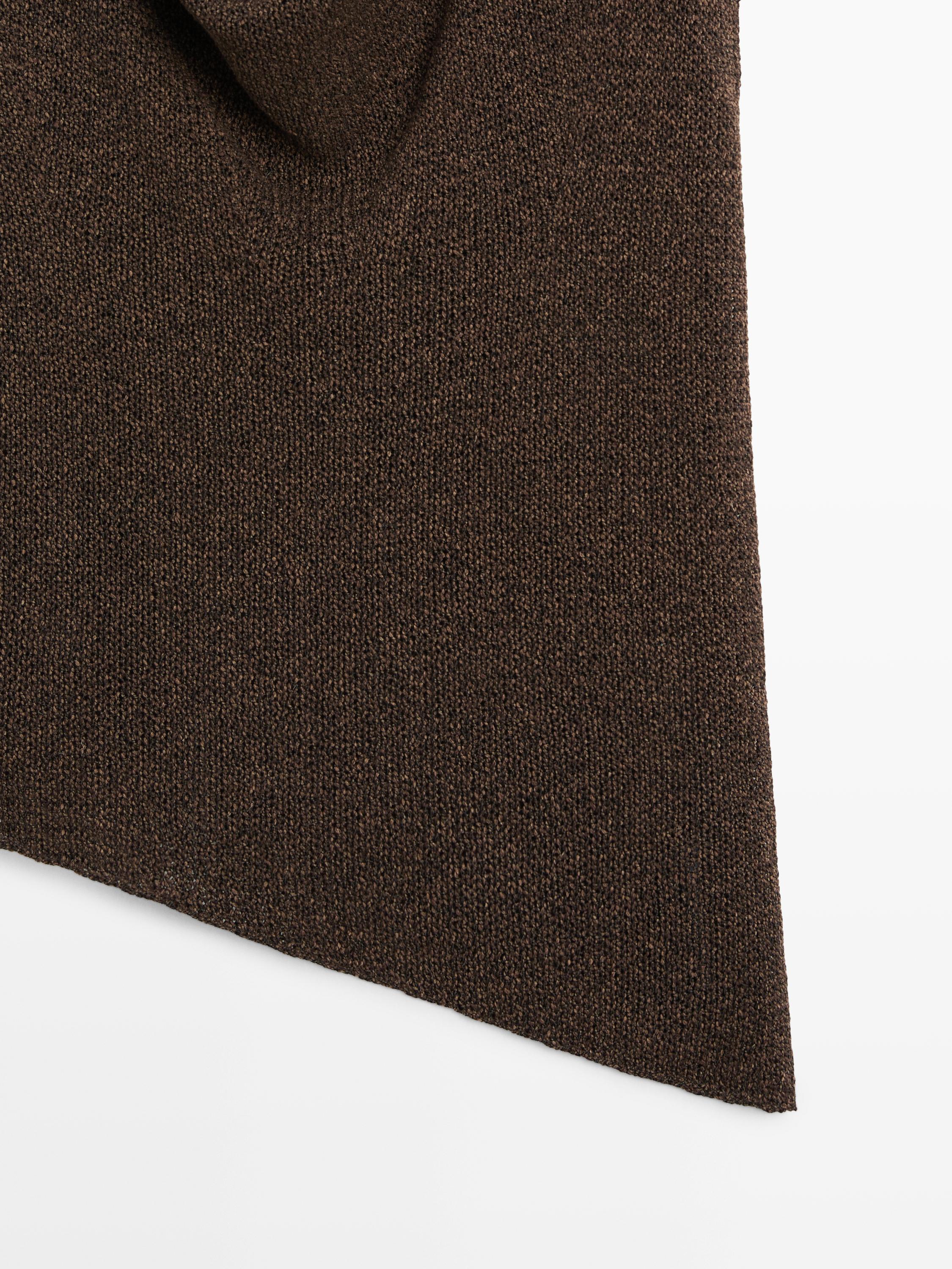 Asymmetric cowl neck top — Chocolate
