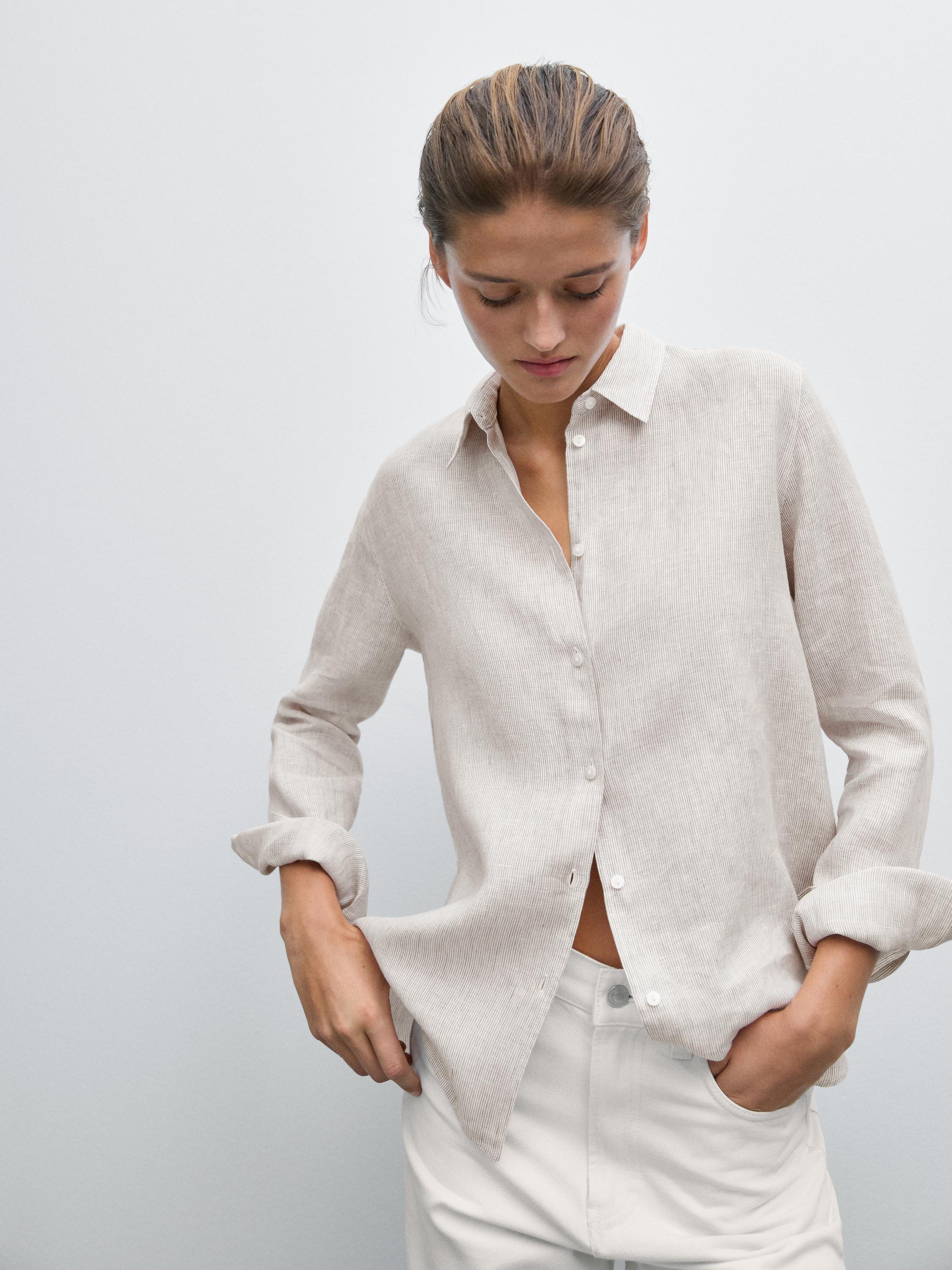 Chemisier fluide milleraies en lin