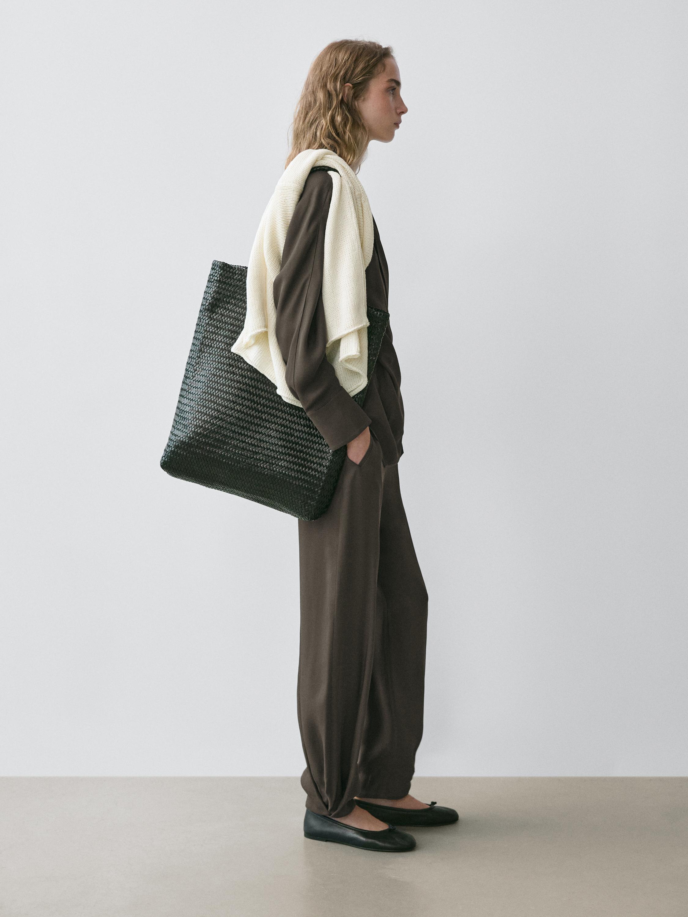Flowing double-breasted overshirt — Greyish green