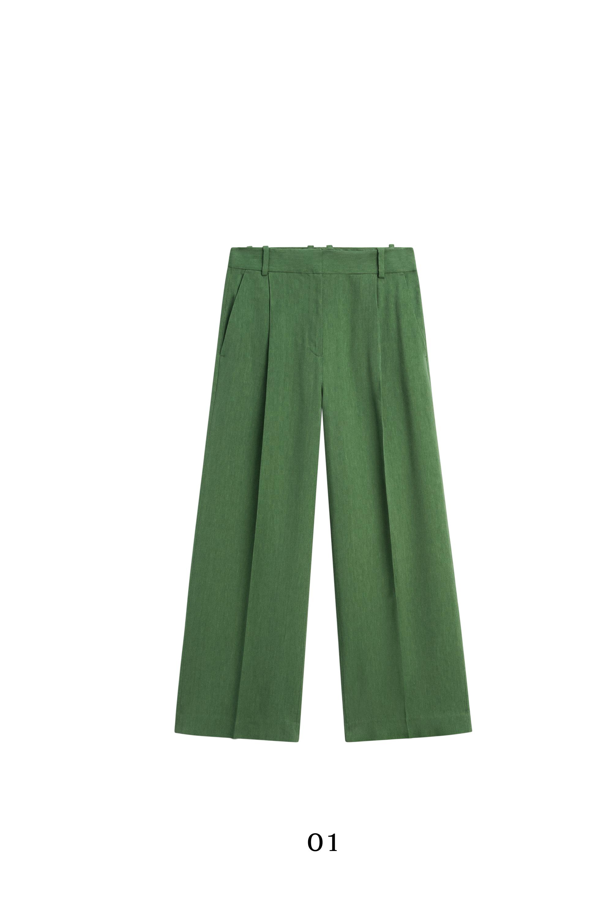 Flowing total look pants — BLUISH GREEN