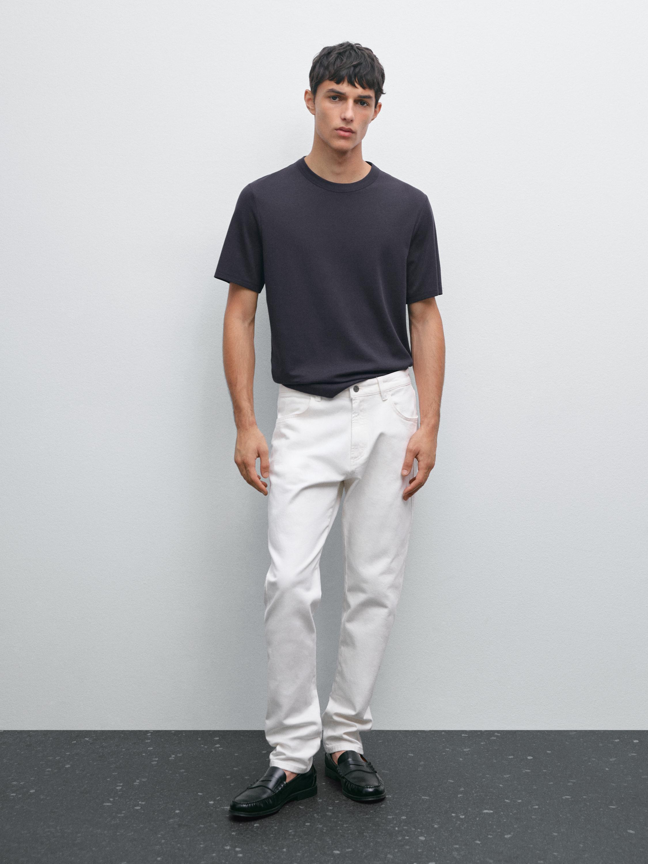 Short sleeve cotton blend T-shirt