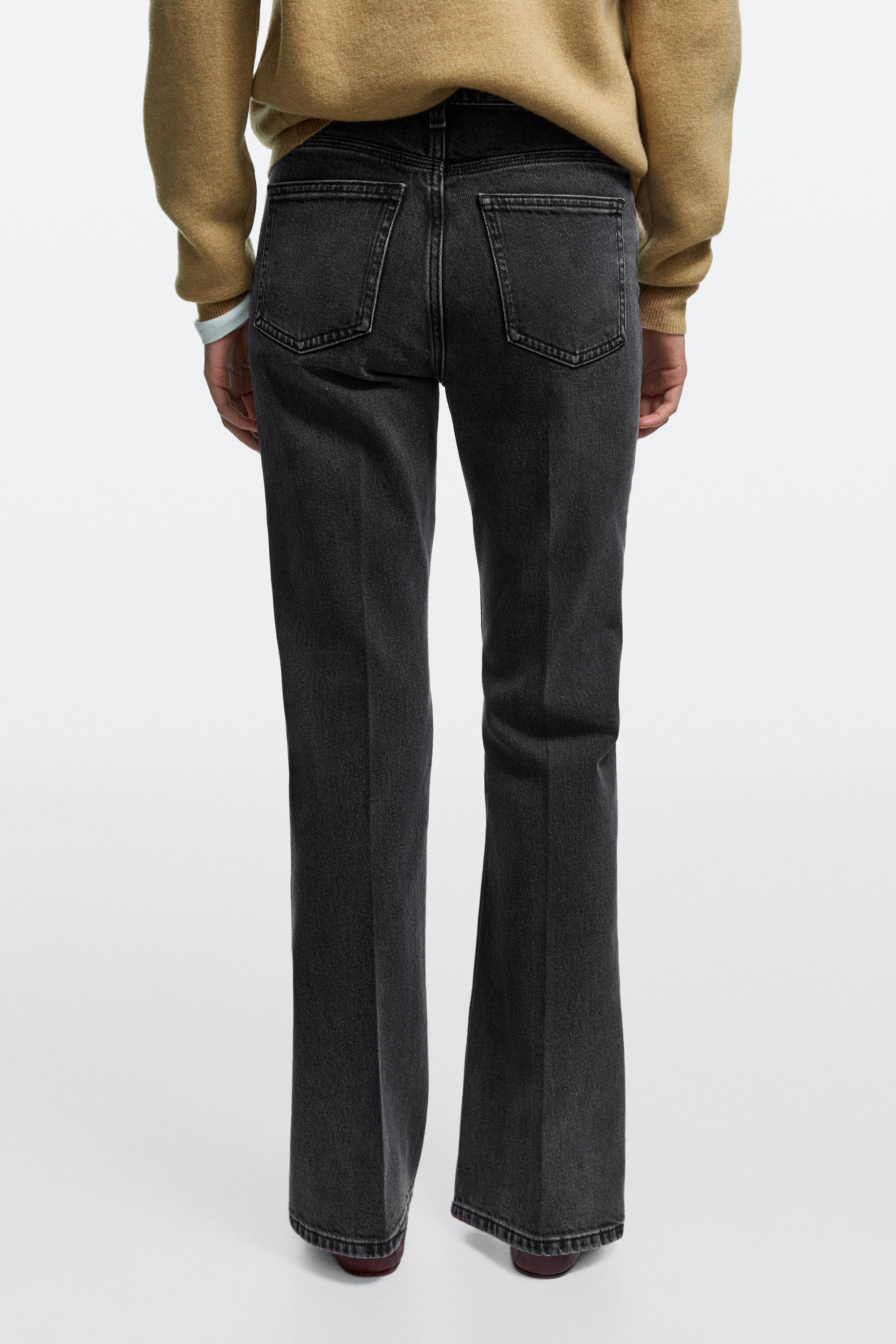 Mid-waist flare fit jeans — BLACK