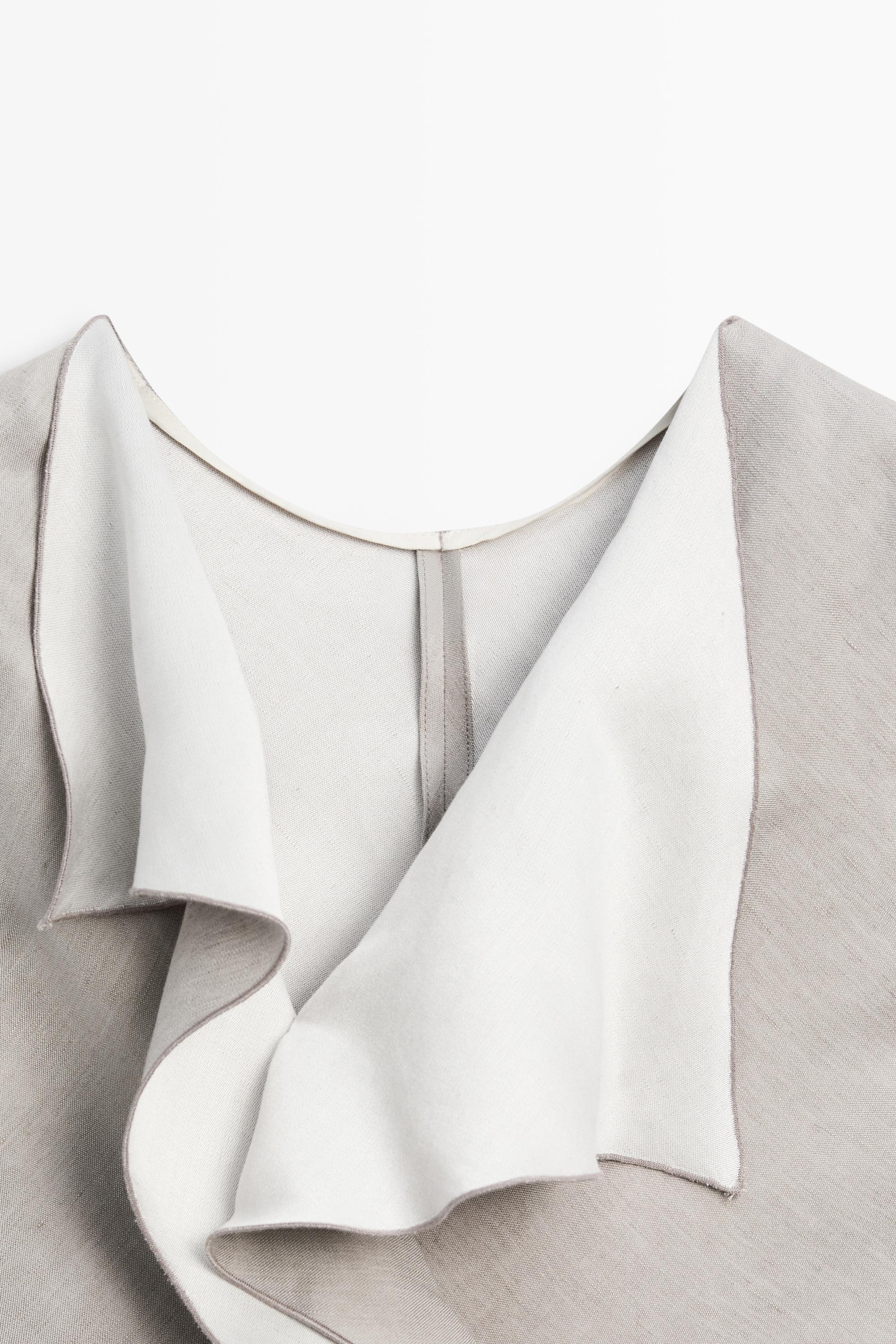 STUDIO Ruffle-detail flowing top — STONE