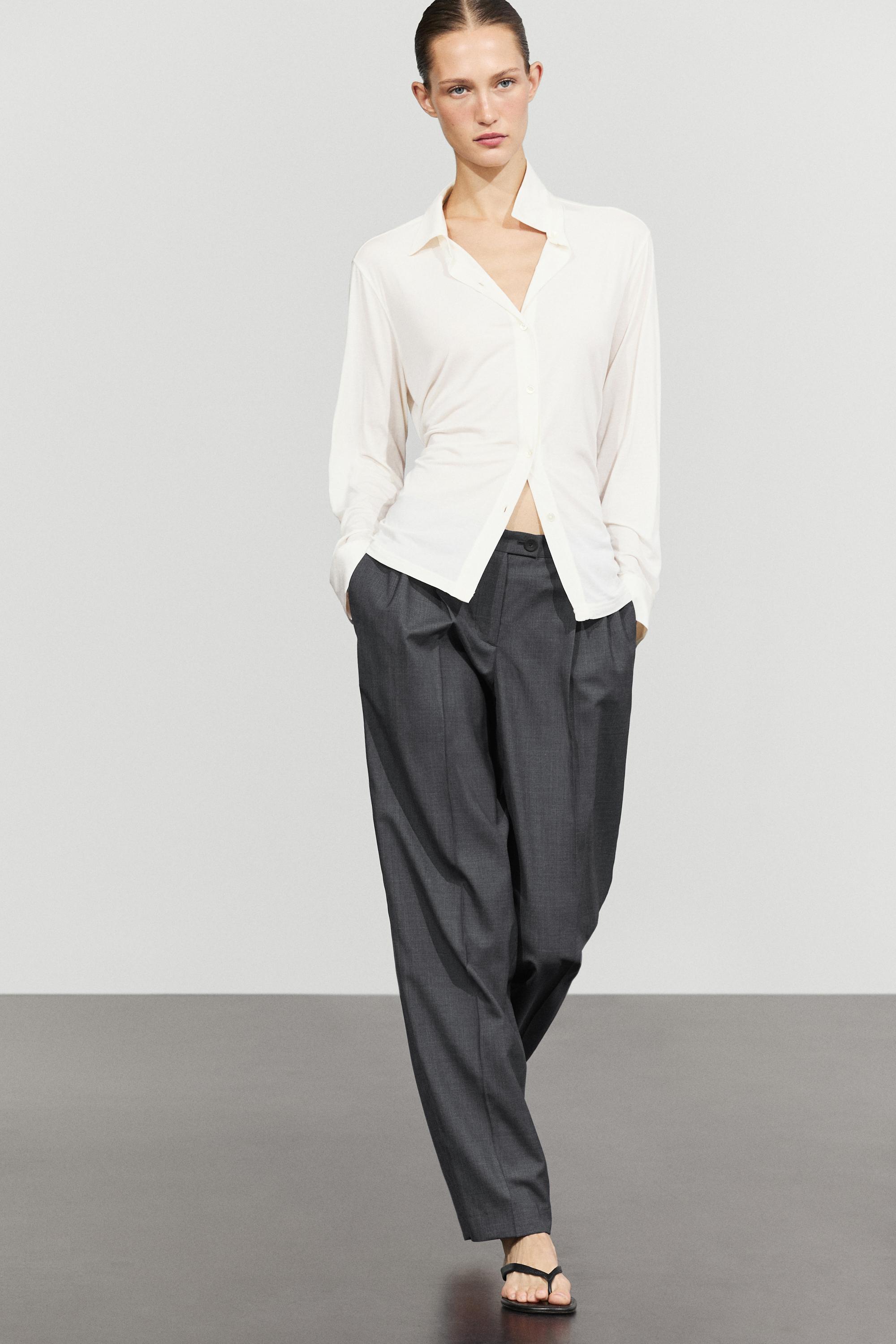 Pantalone od 100% hladne vune sa naborima