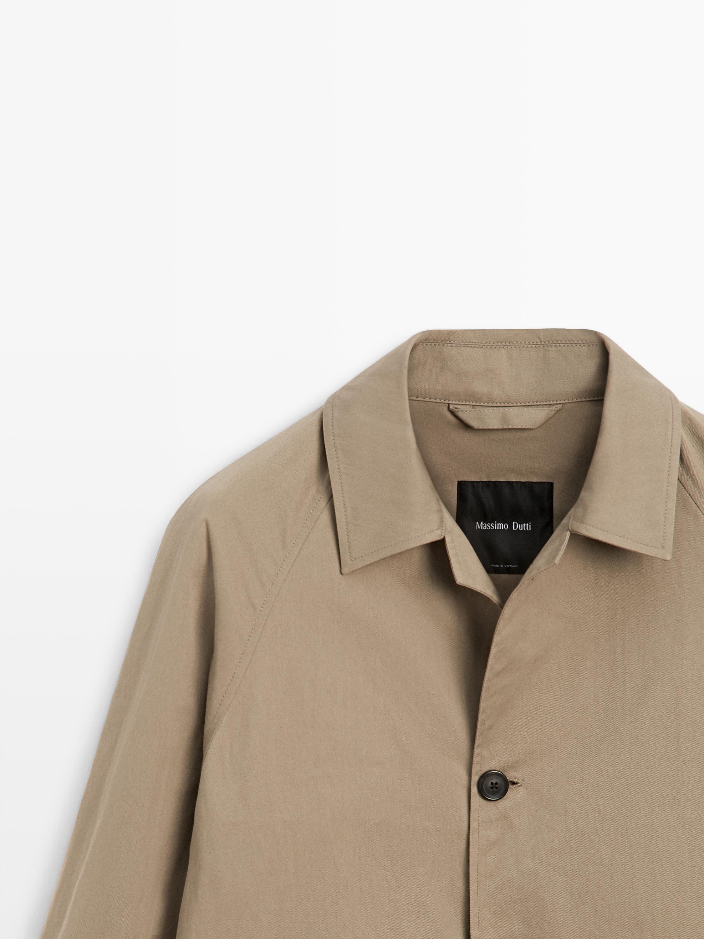 Lightweight cotton blend trench coat — BEIGE