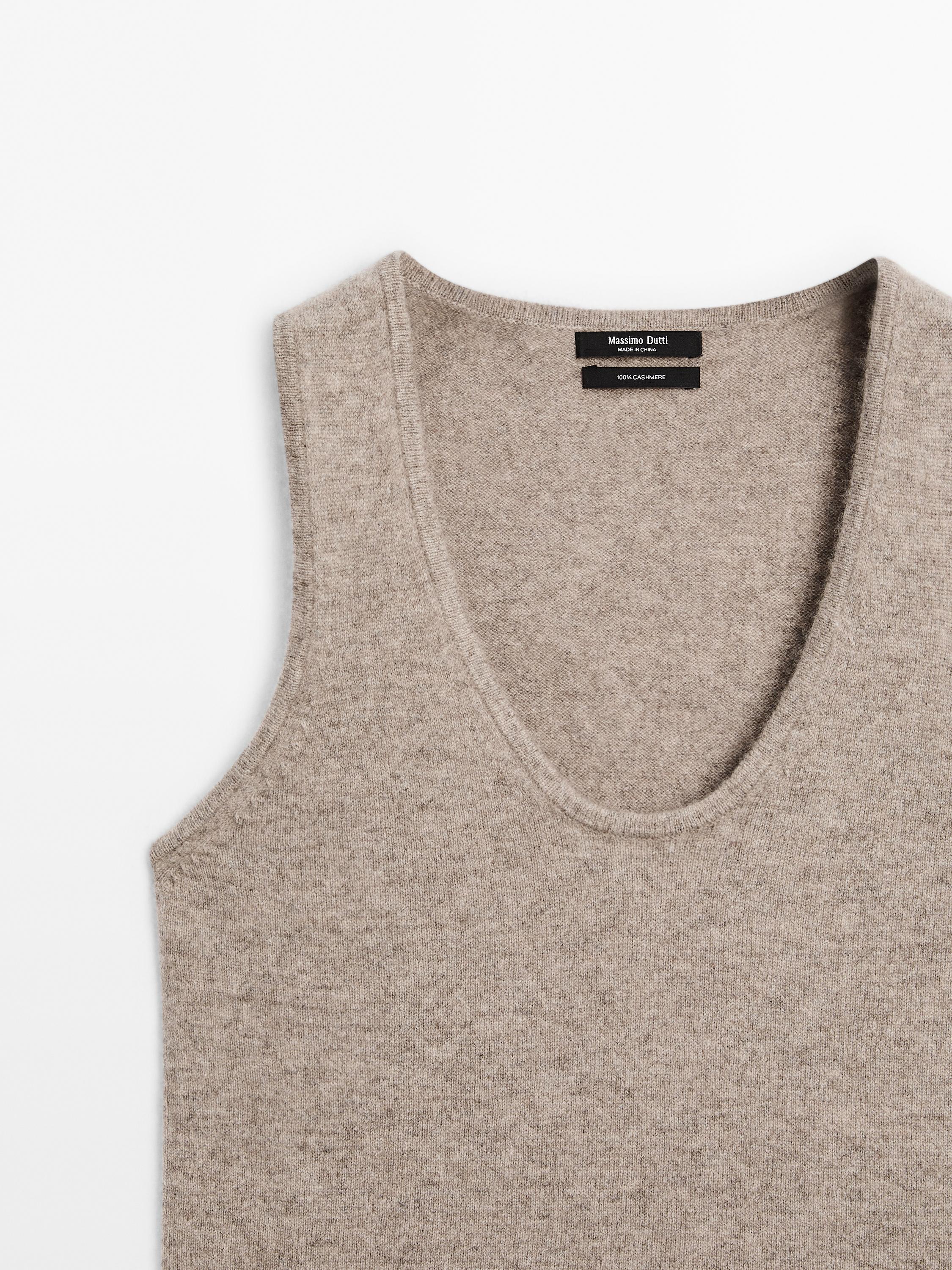 100% cashmere crew neck top