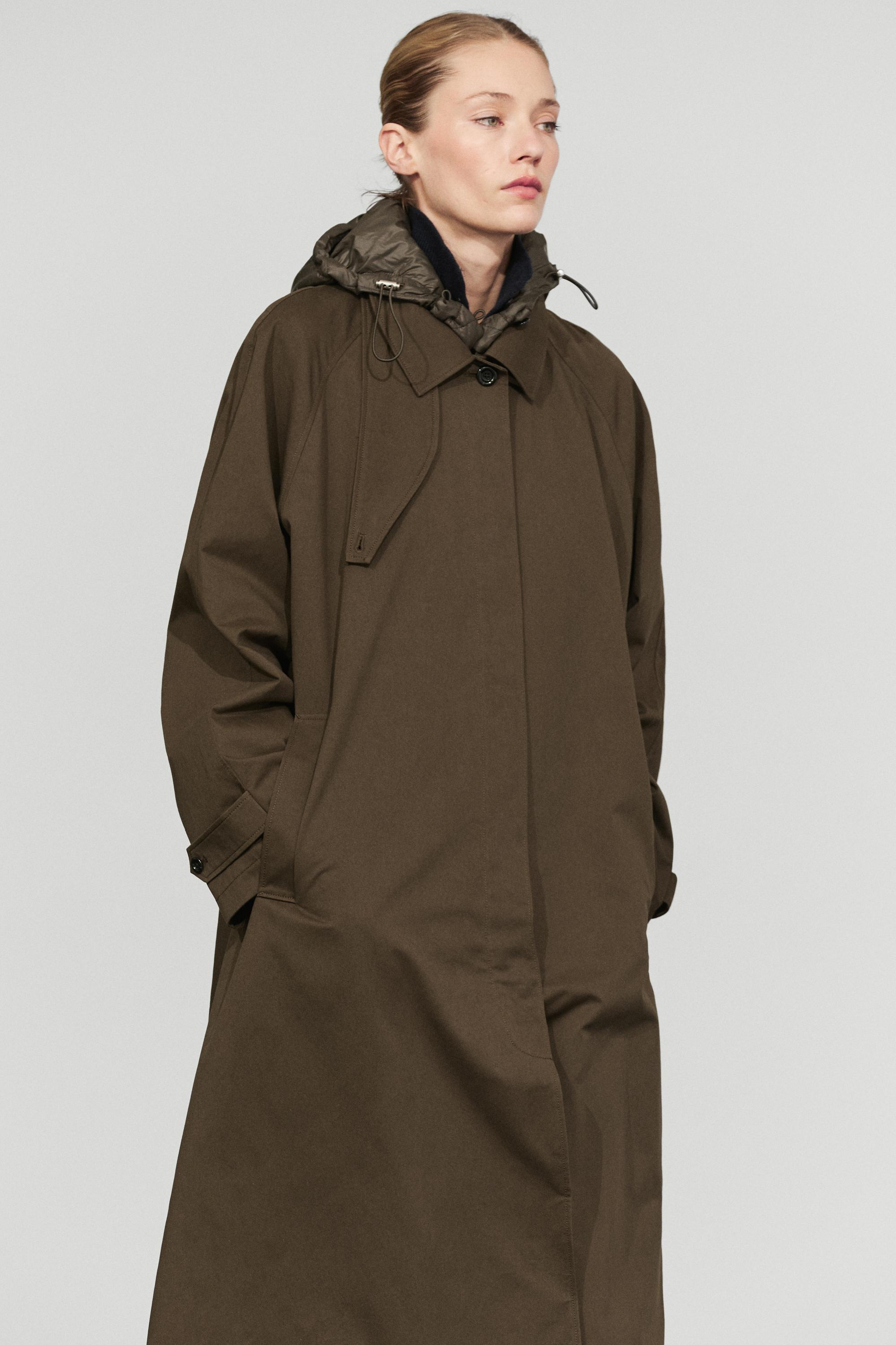 Removable Hood Trench Coat — KHAKI