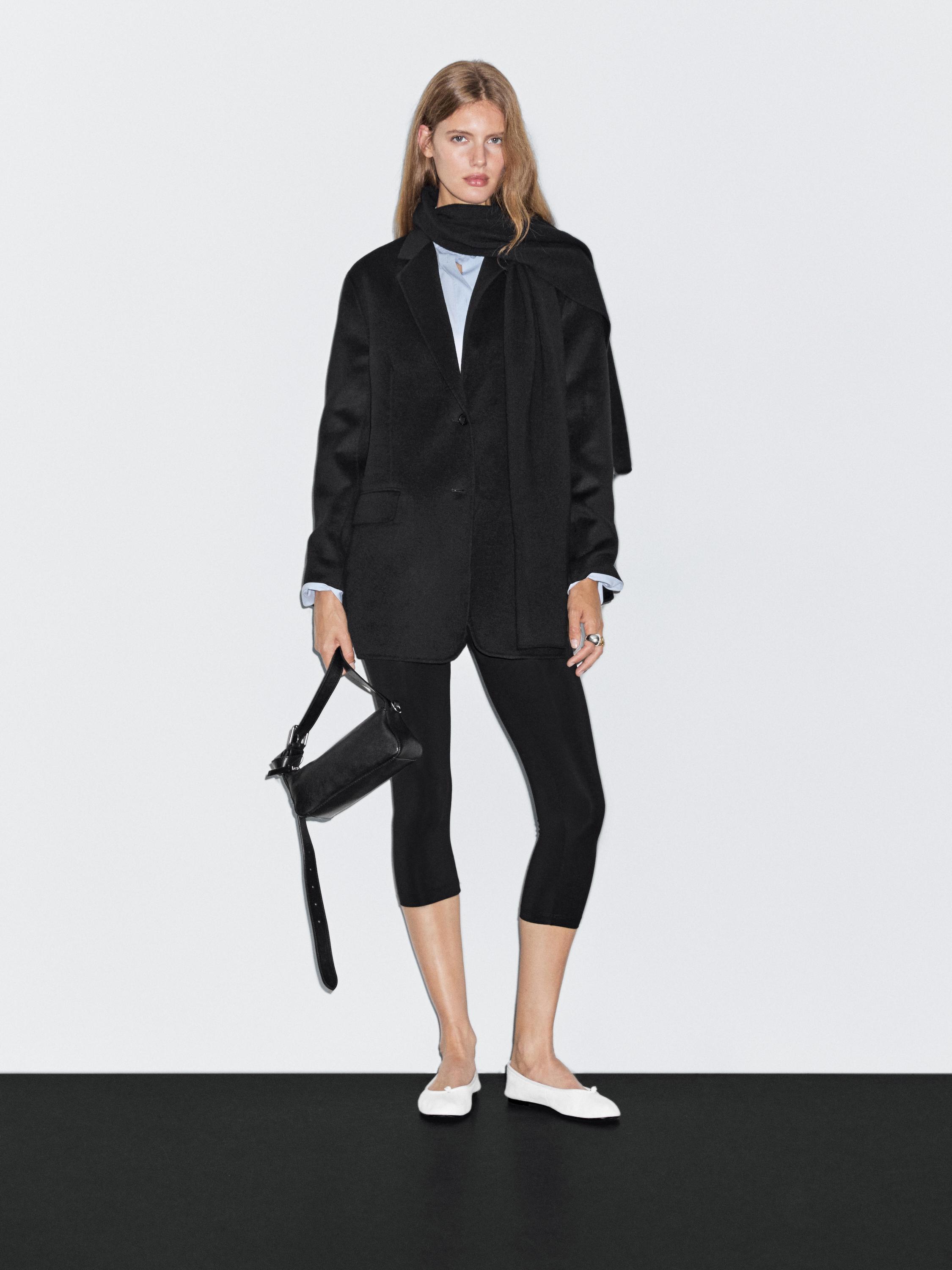 Wool blend blazer with scarf