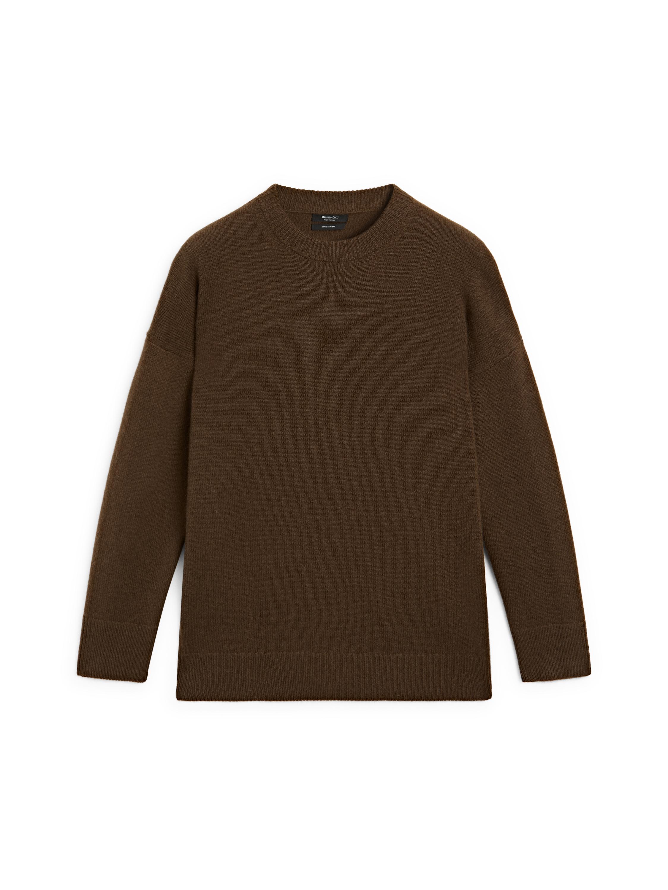 100% cashmere oversize knit sweater — TOFFEE