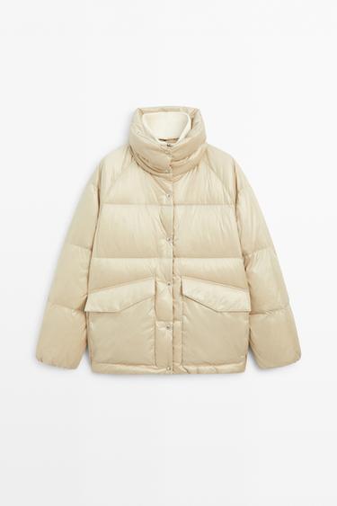 High-neck down jacket — CREAM 2