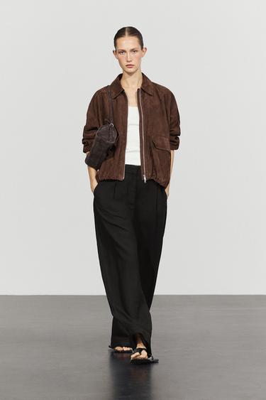 Pleated barrel fit pants — BLACK 1