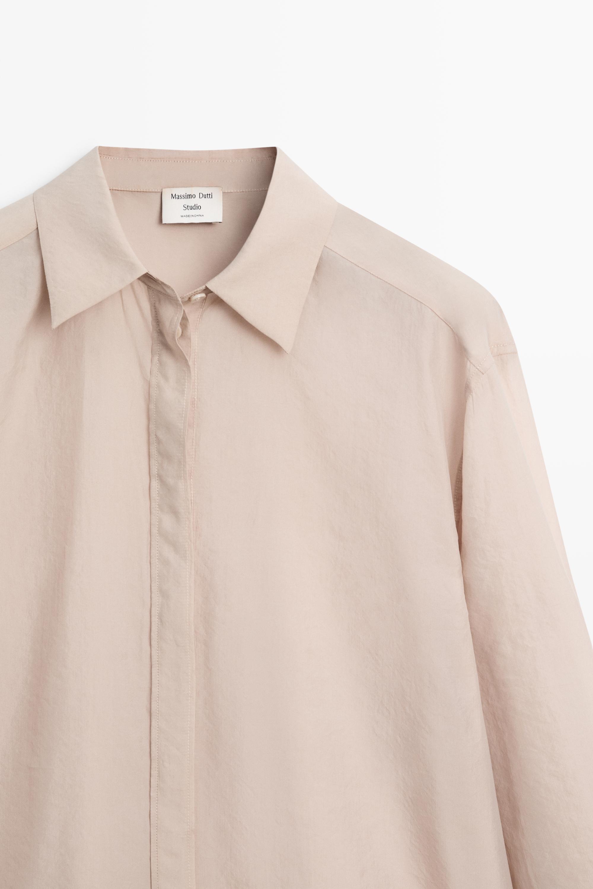 Semi-sheer flowing shirt - STUDIO — Pink