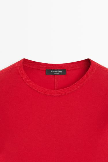 Long sleeve T-shirt with cuff detail — RED 9