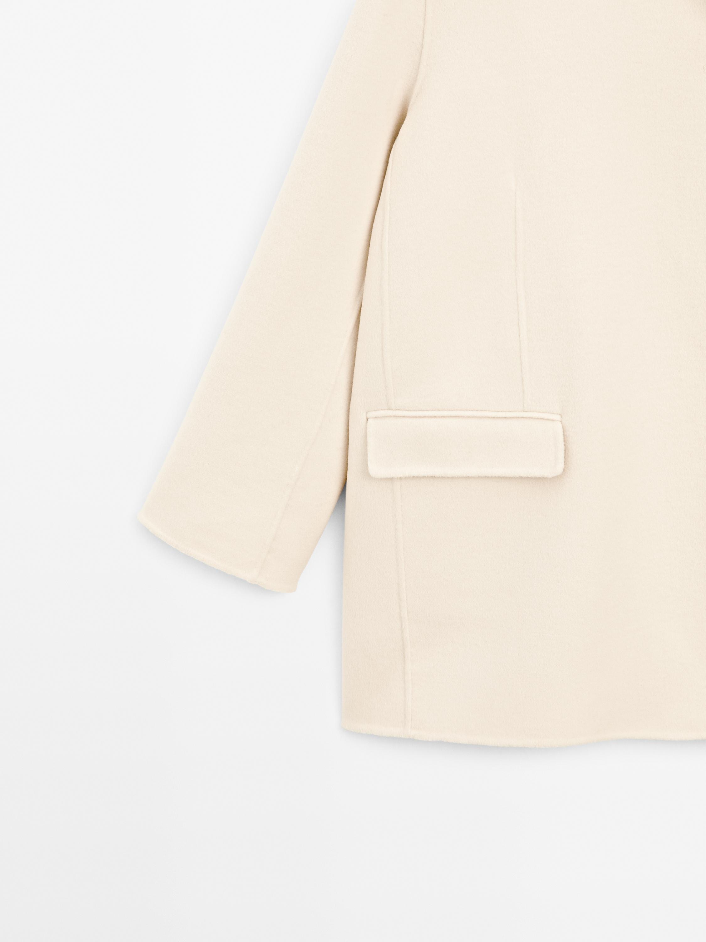 Wool blend high neck coat