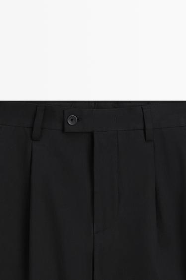 Wide-leg darted pants — BLACK 4