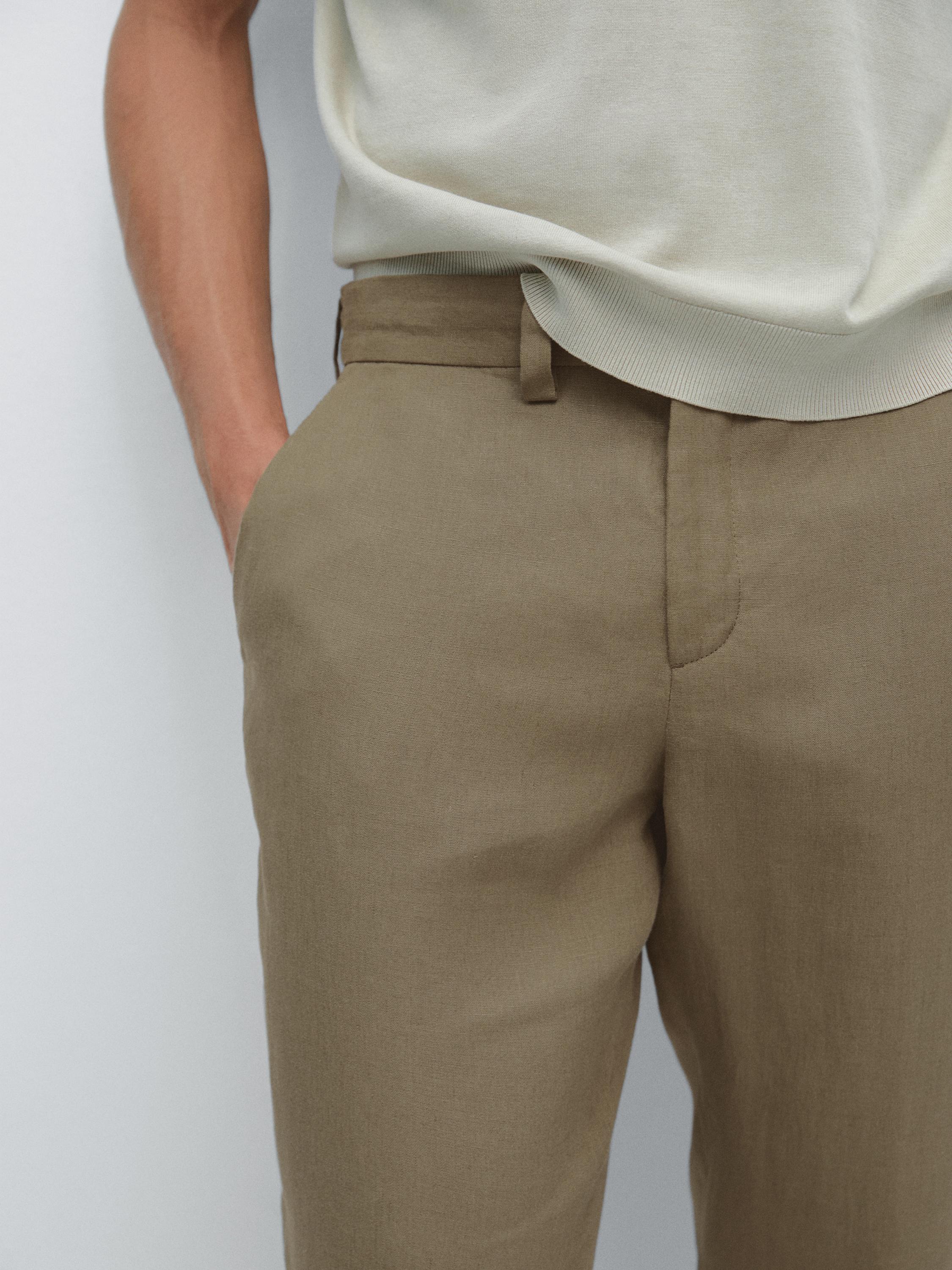 Total look 100% linen trousers