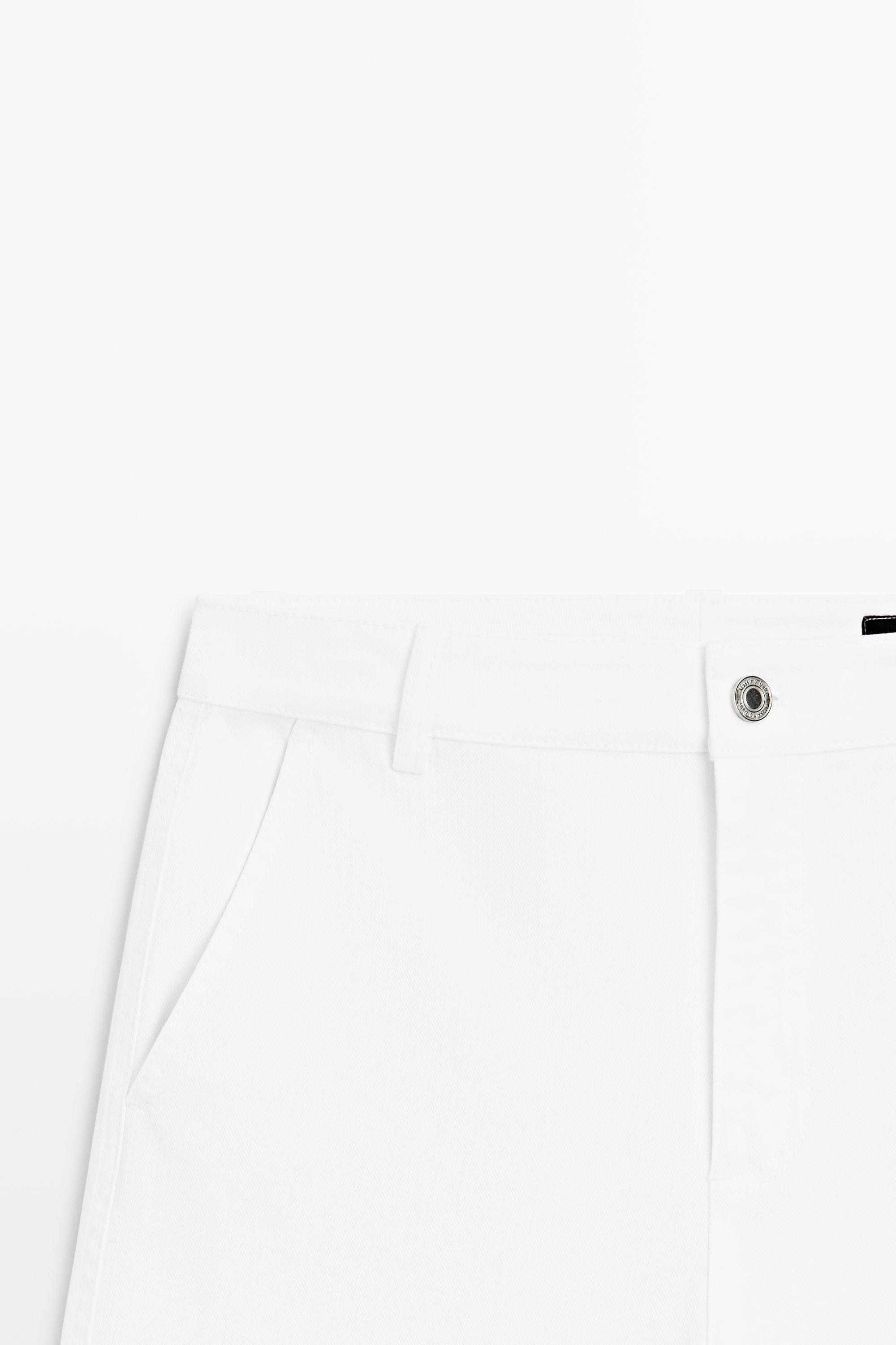 High-waist palazzo jeans — WHITE