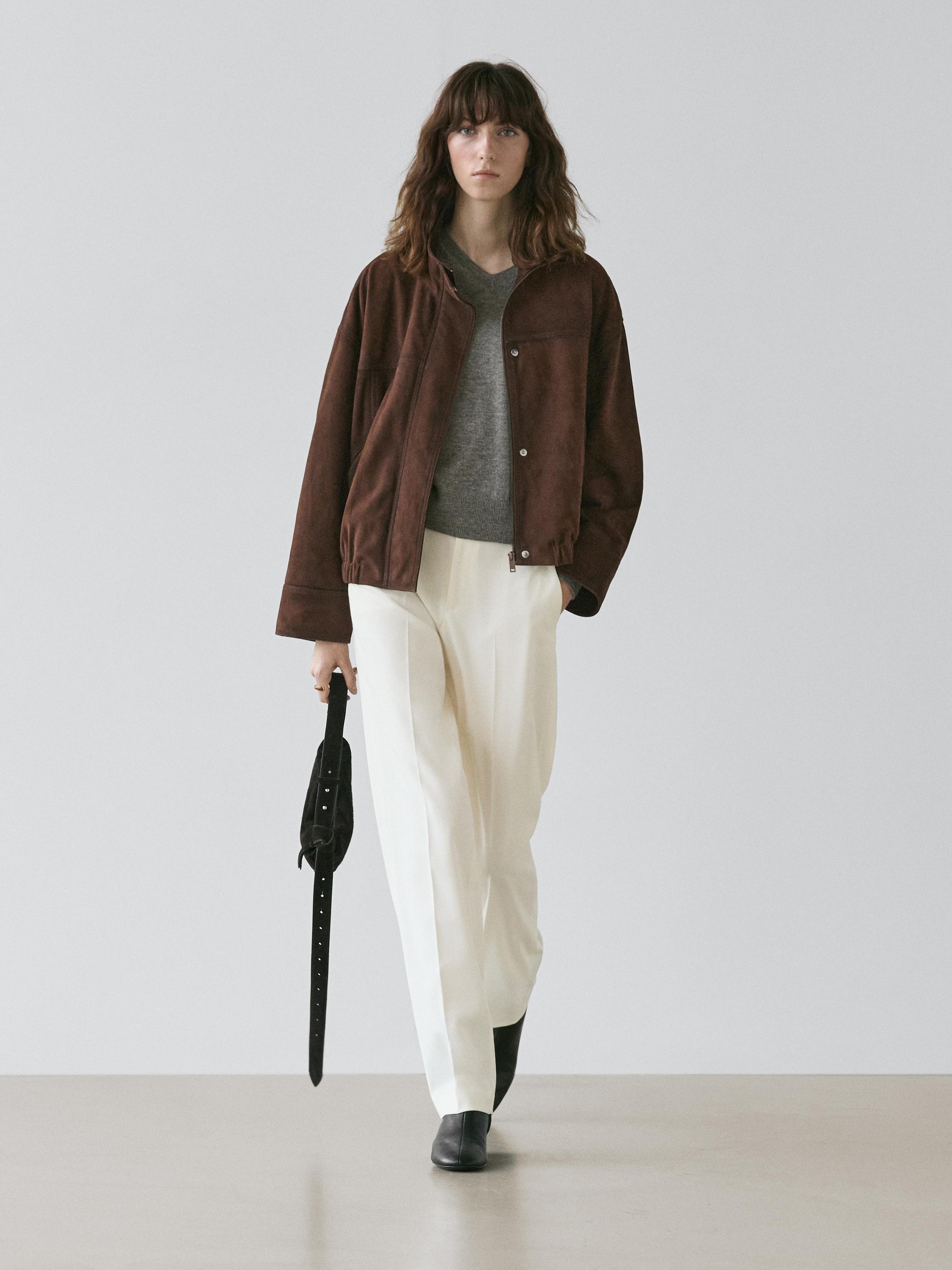 Straight-leg flowing trousers — CREAM