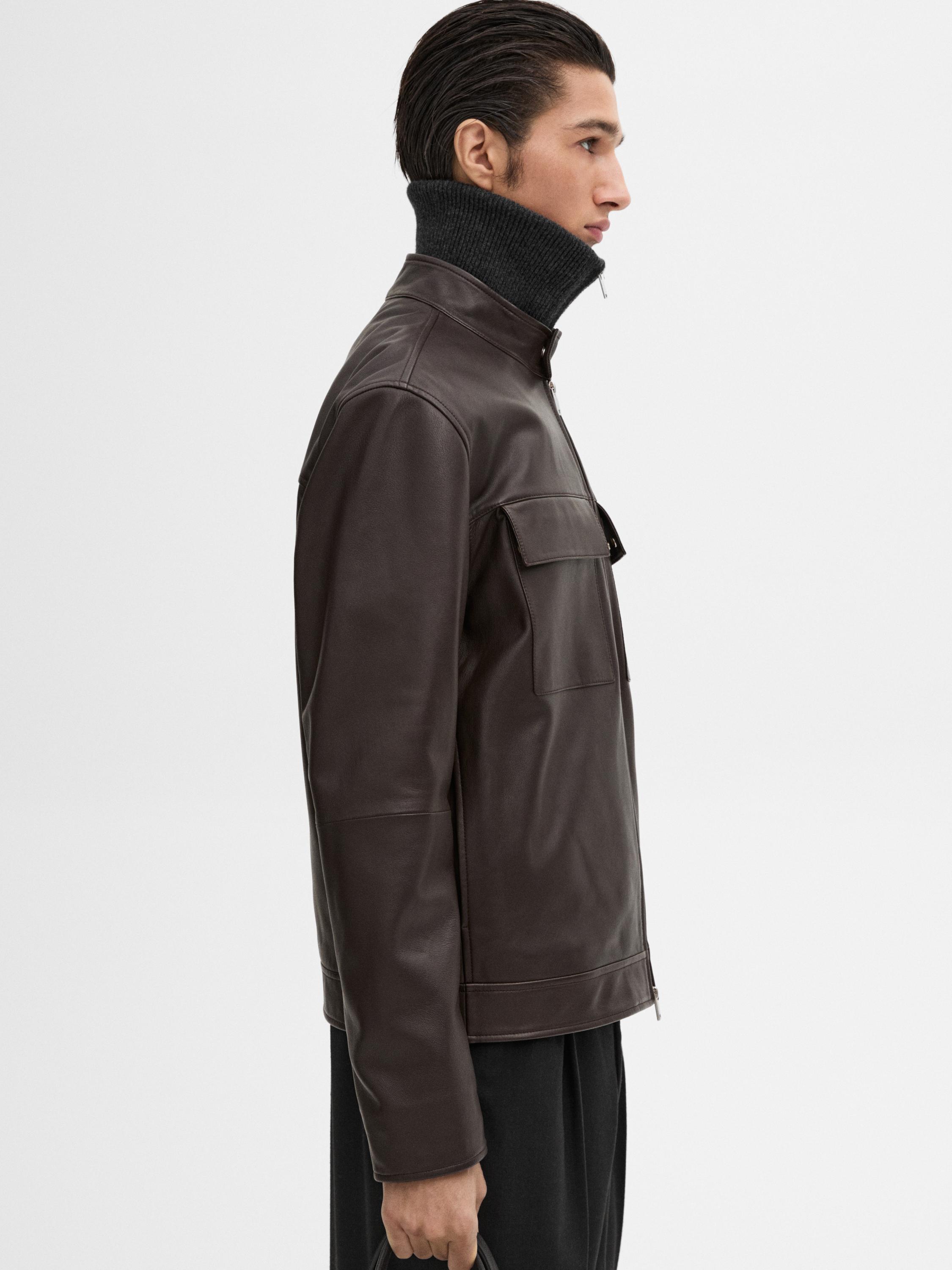 Nappa leather jacket with pockets